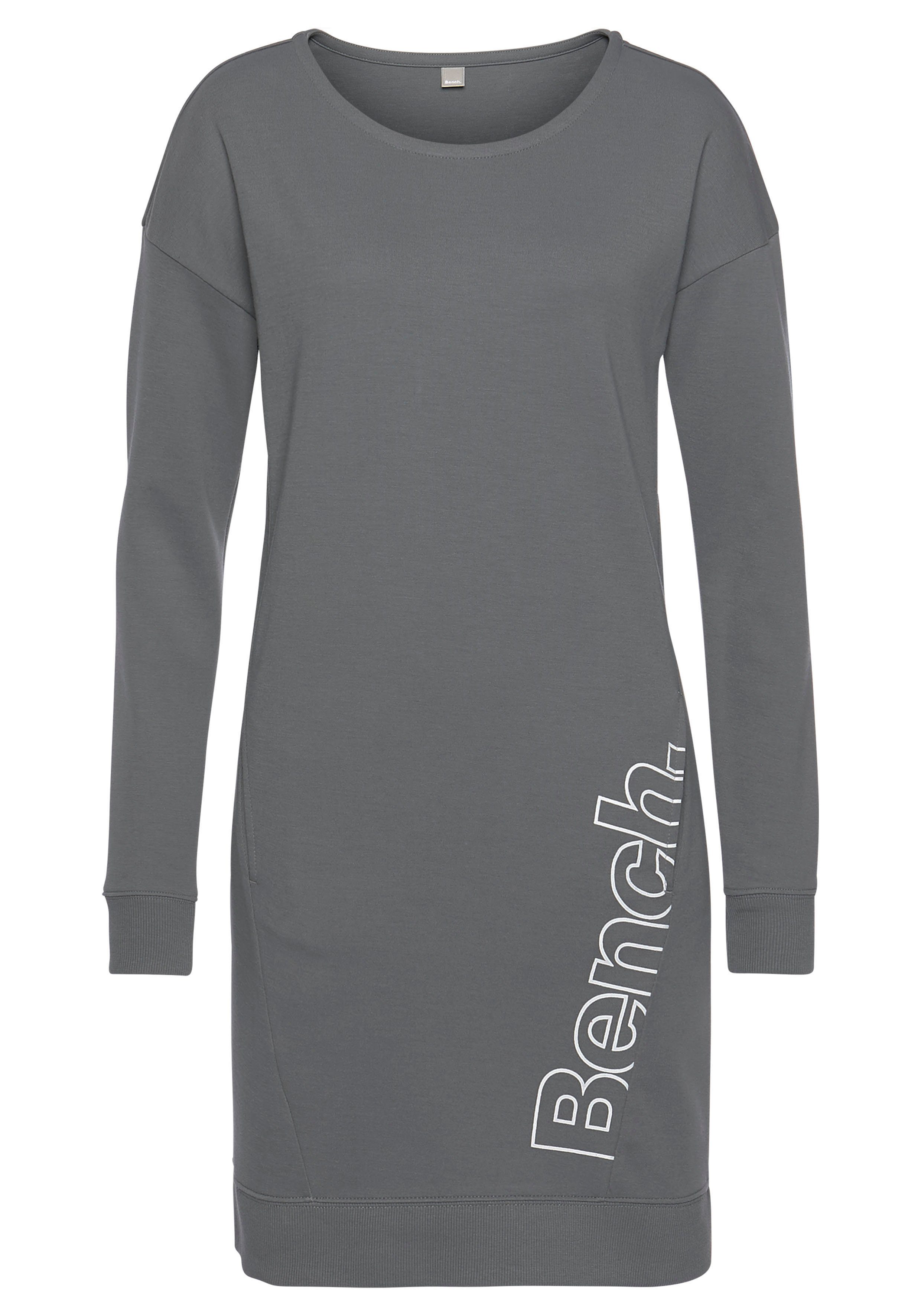 Bench. Loungewear Sweatjurk met logoprint opzij nachthemden maat 44/46 grijs