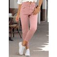 lascana mom jeans in used-wassing roze