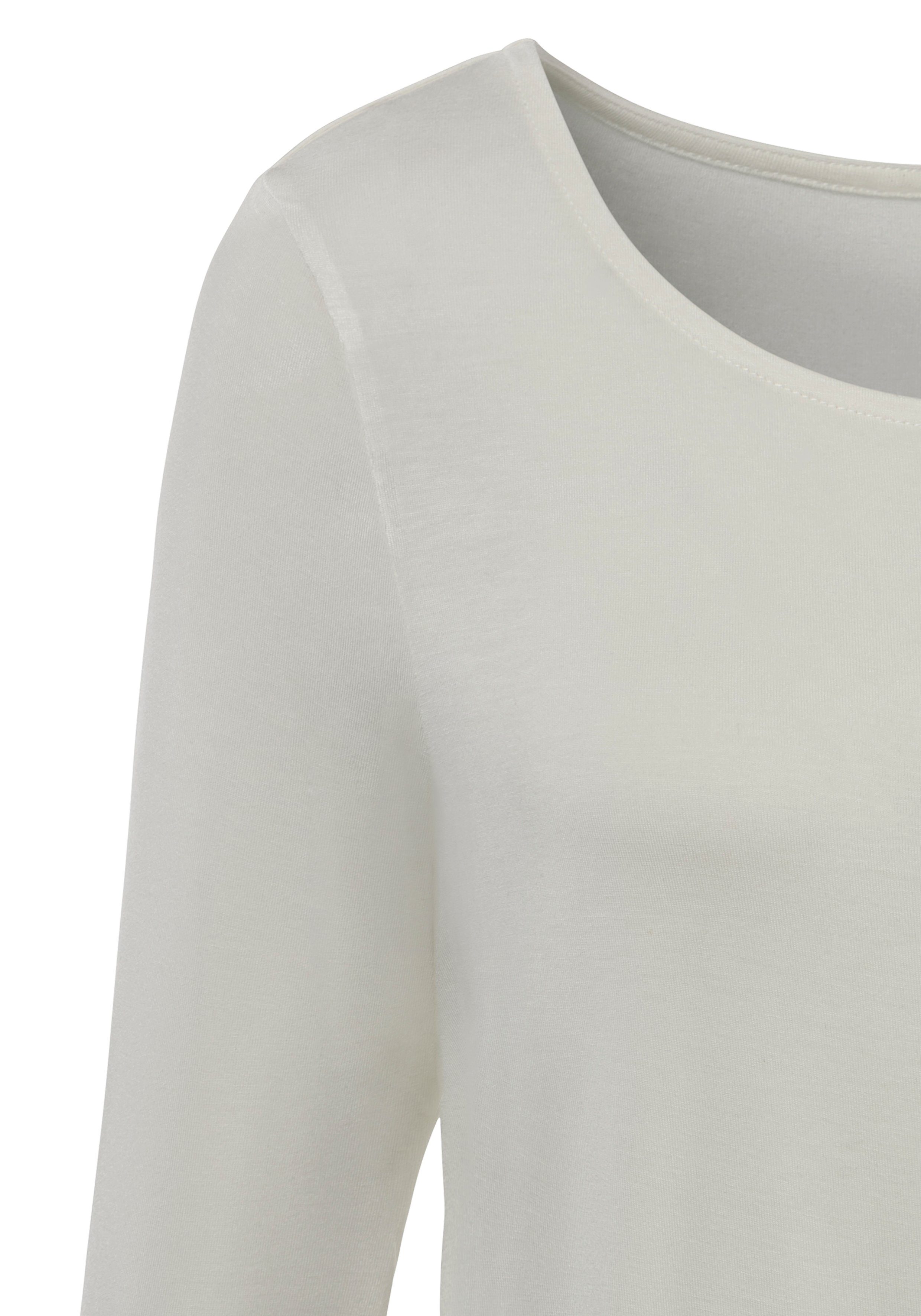 Vivance Shirt met 3/4-mouwen met elastische zoomrand (Set van 2)