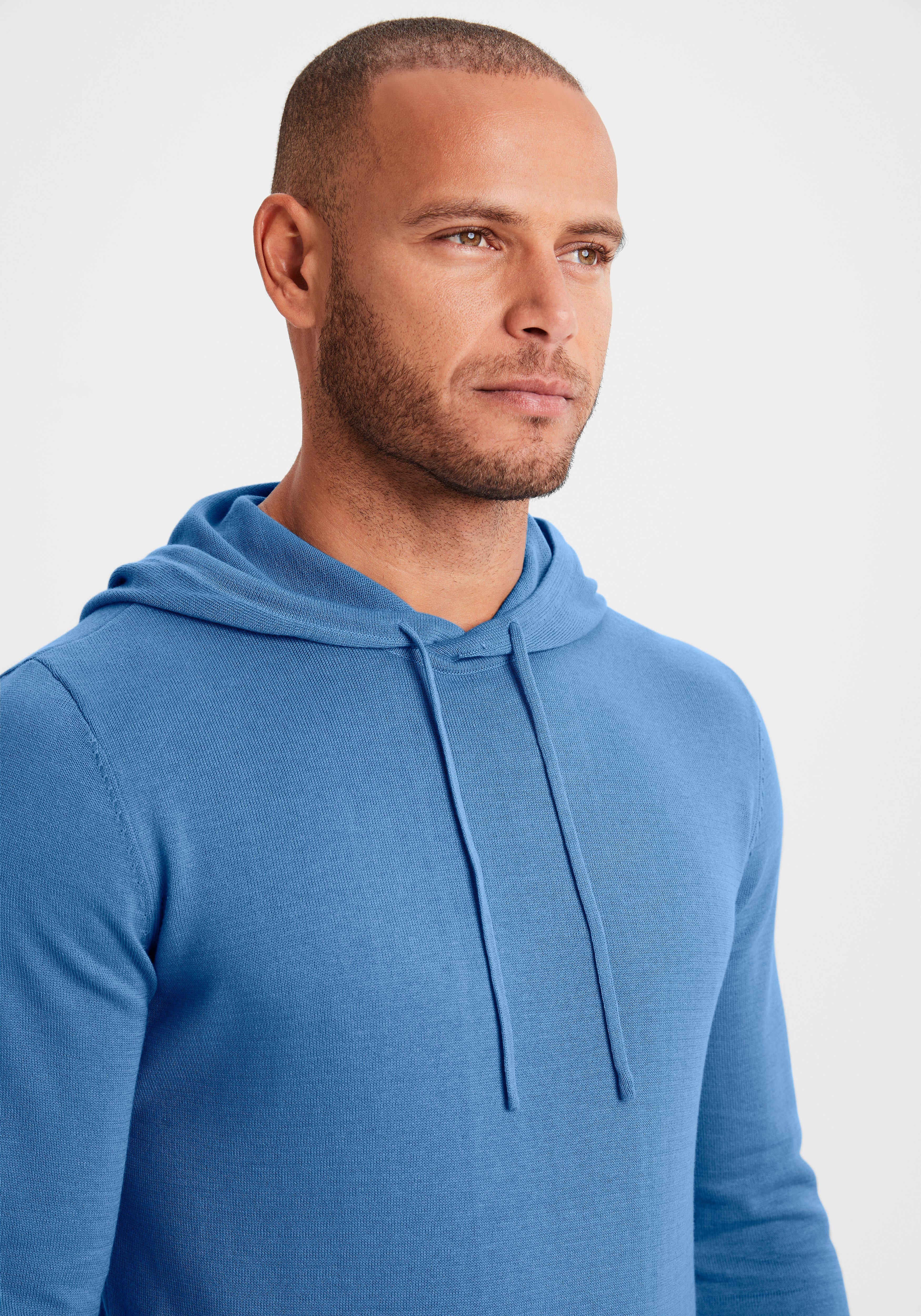 H.I.S Gebreide trui Met capuchon, regular fit Pullover met ronde hals, fijn breiwerk, katoenmix