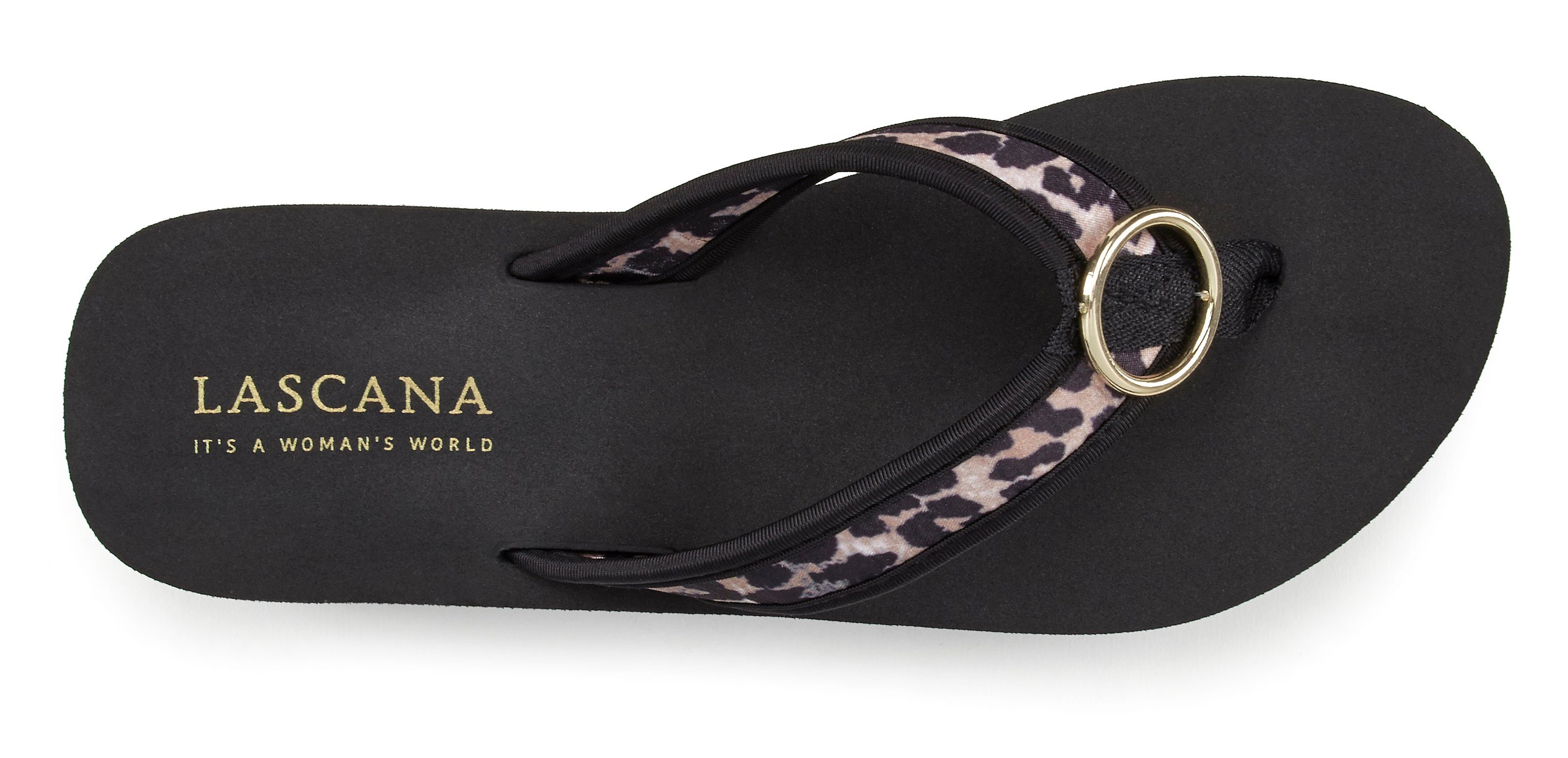 Lascana Badslippers Sandaal, pantoletten, badschoen met ringapplicatie "Italië" VEGAN