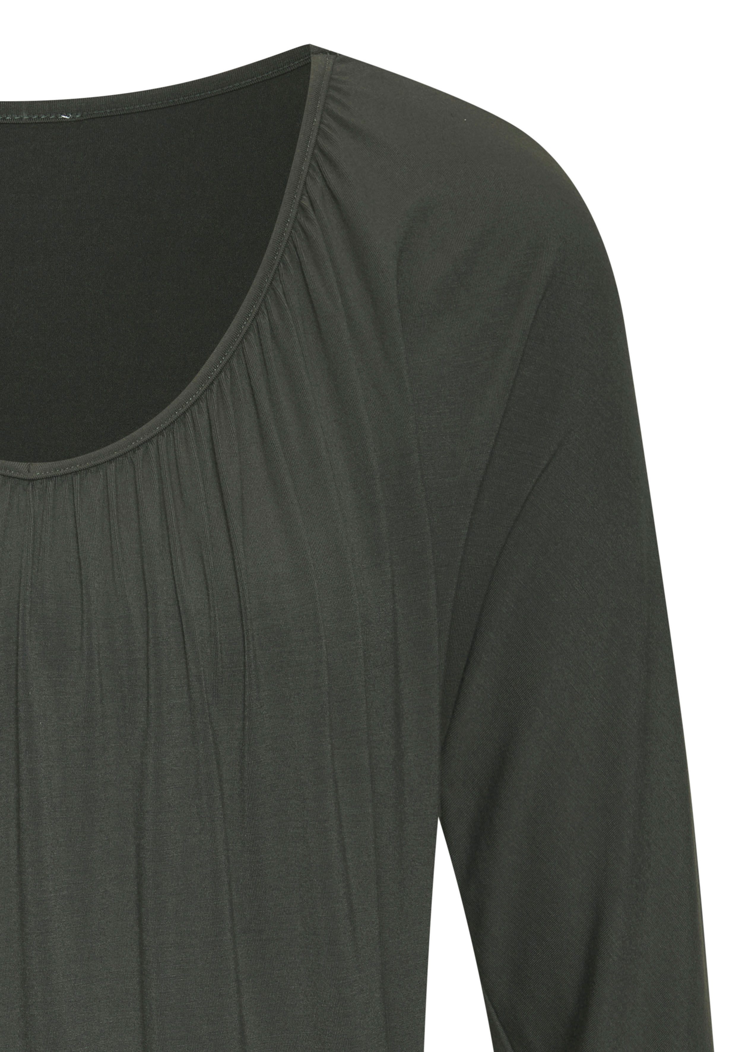 Lascana Shirt met 3/4 mouwen Met fijne plooien bij de hals
