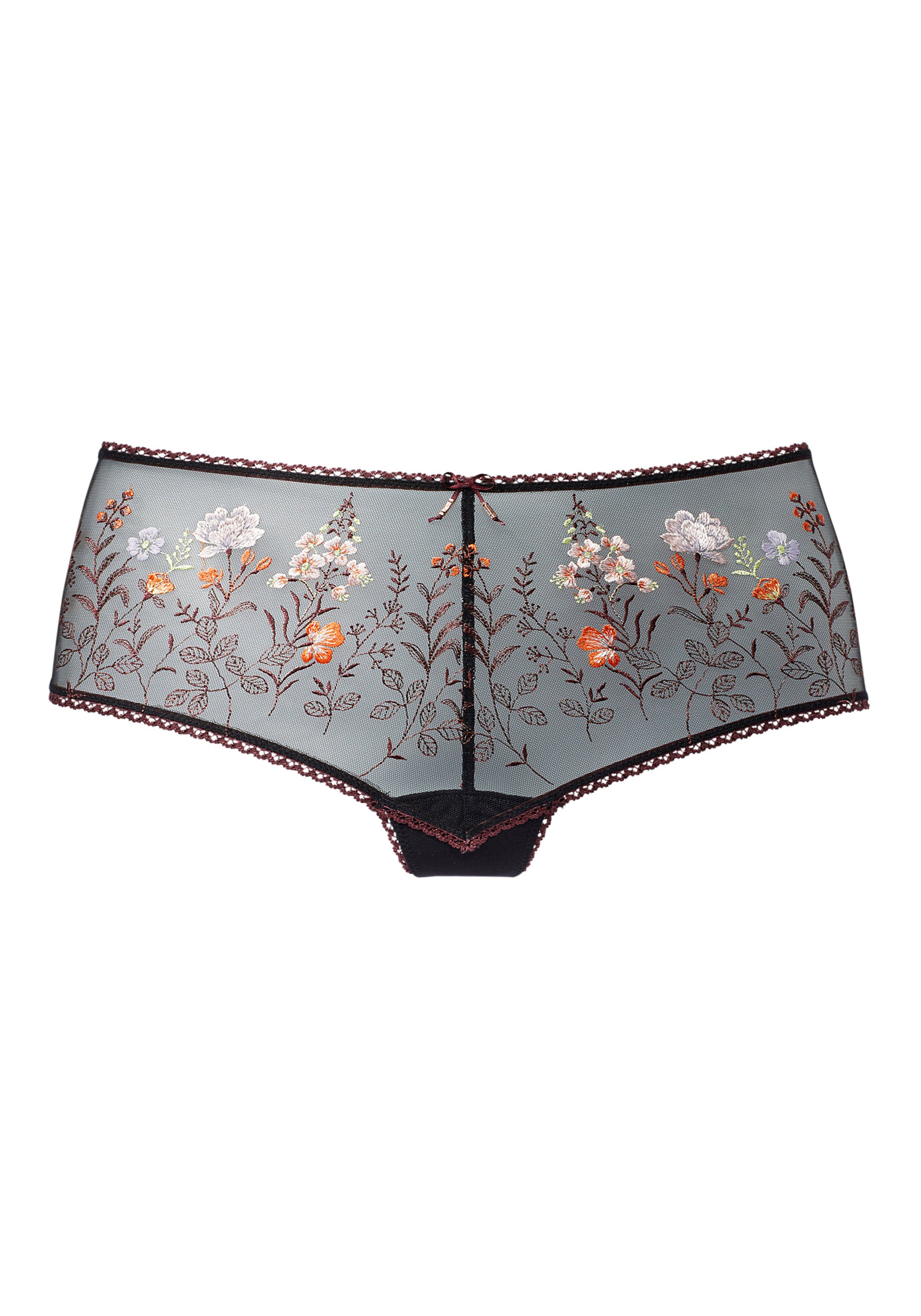 Lascana Stringpants Maria met kleurrijke bloemen van geborduurd kant