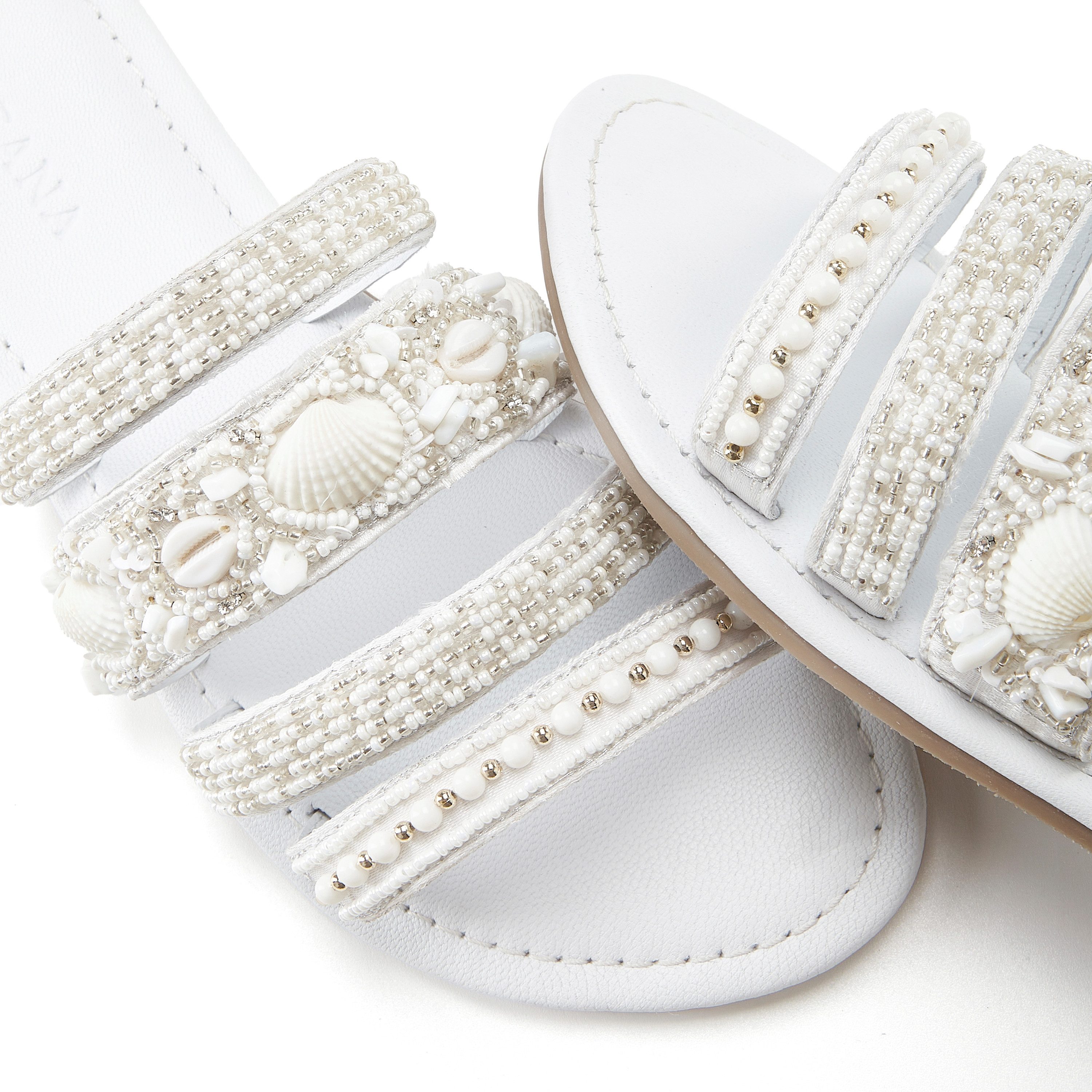 Lascana Slippers Sandaal, zomerschoen, mule, met luxueus gegarneerde riempjes