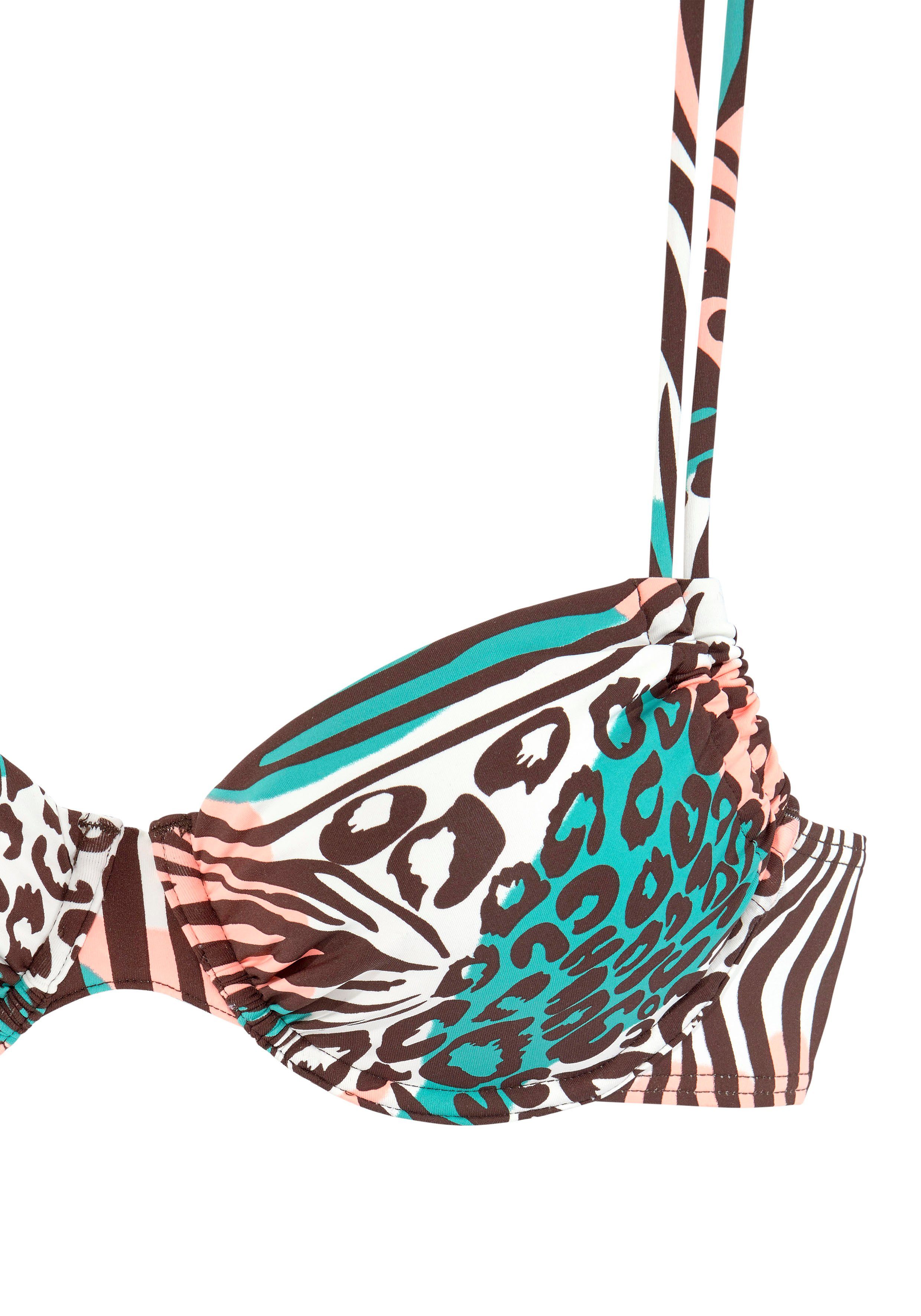 venice beach bikinitop met beugels maia met dierenprint multicolor