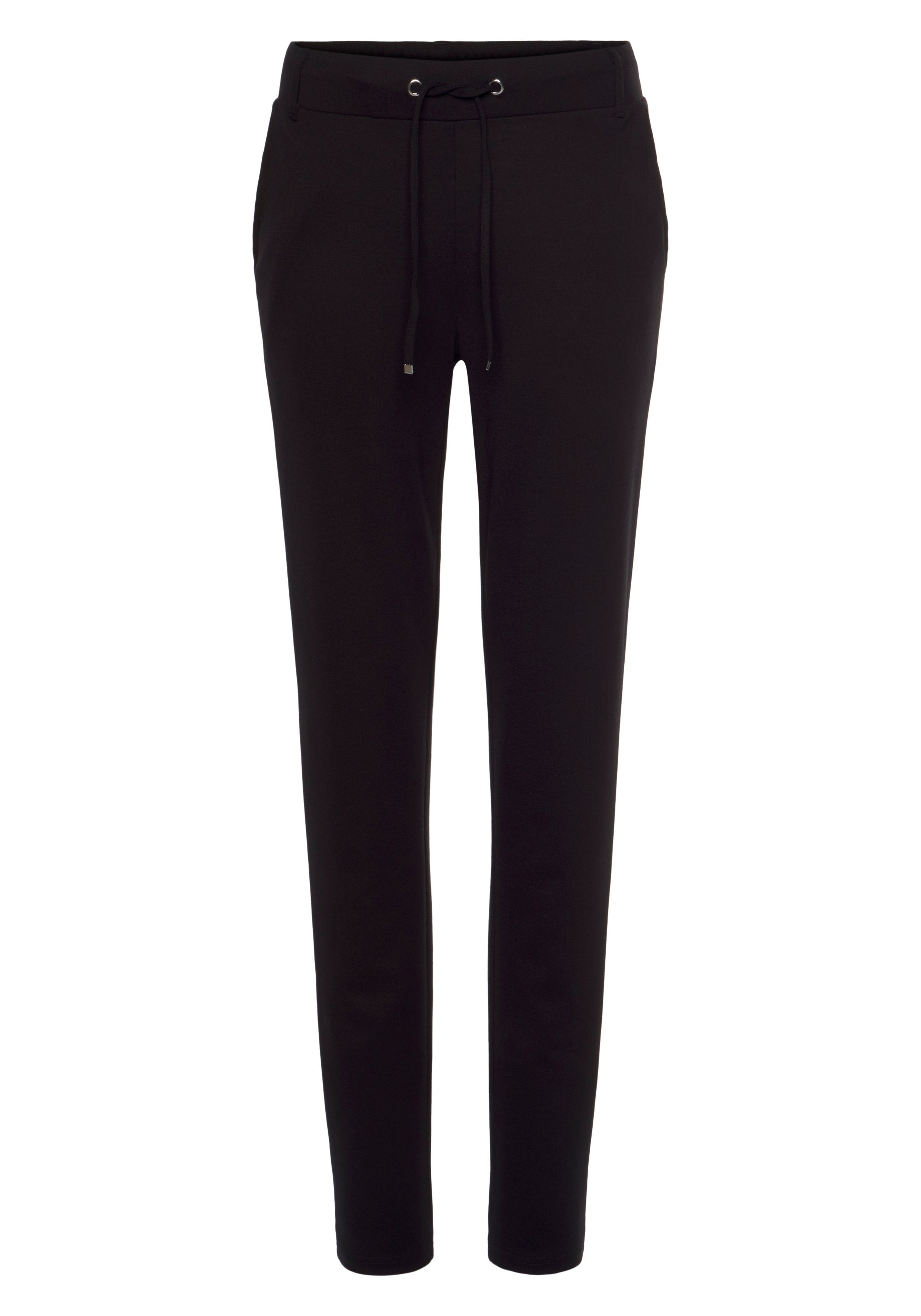 Lascana Jogpants met elastische tailleband en riemlussen, loungewear (1-delig)