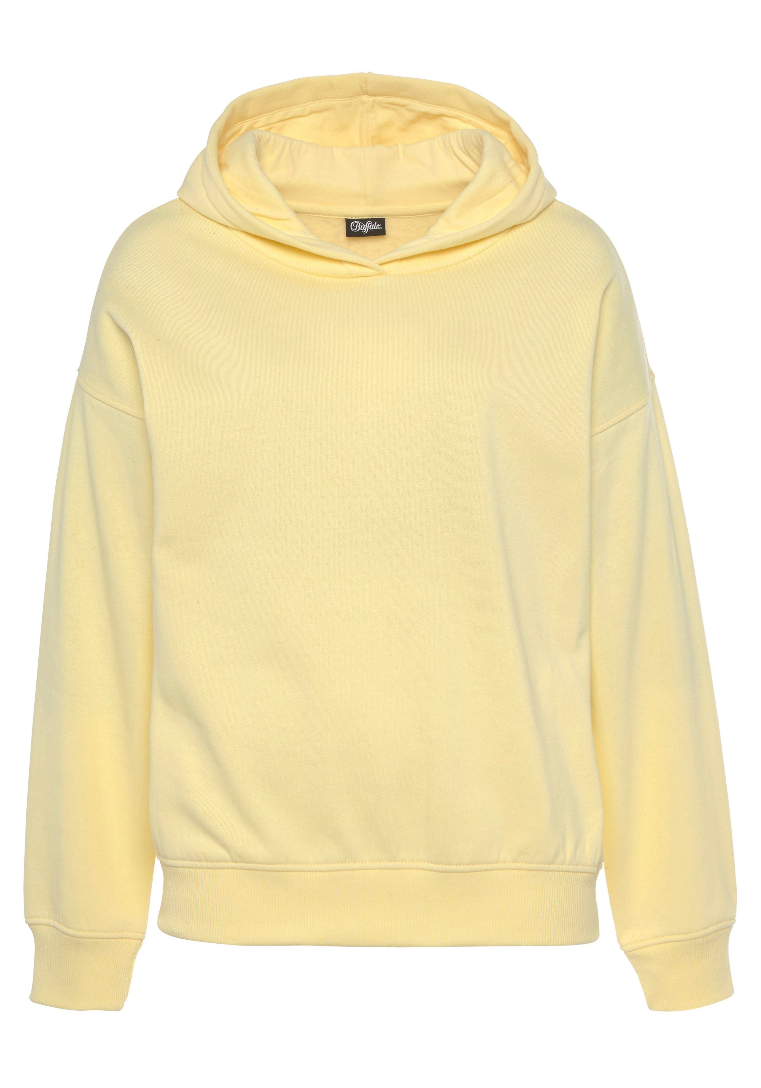 Buffalo Hoodie -Hoodie met rugprint Capuchon sweatshirt met rugprint en ribborden, loungewear tops & hoodies maat 32/34 geel