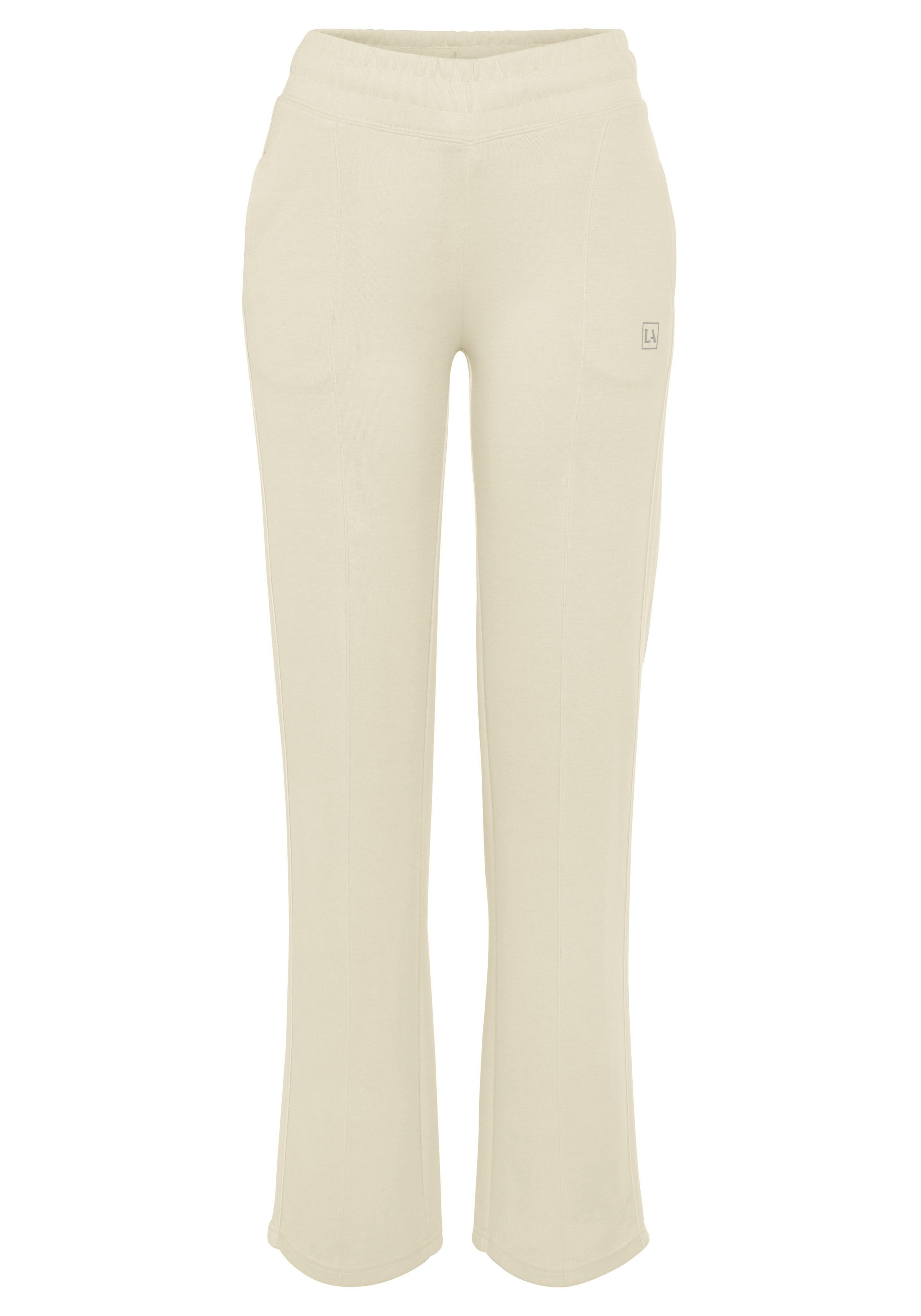 active by Lascana Jogpants met contrasterend tape comfortbroeken maat XS beige