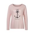 beachtime shirt met lange mouwen met maritieme print voor roze