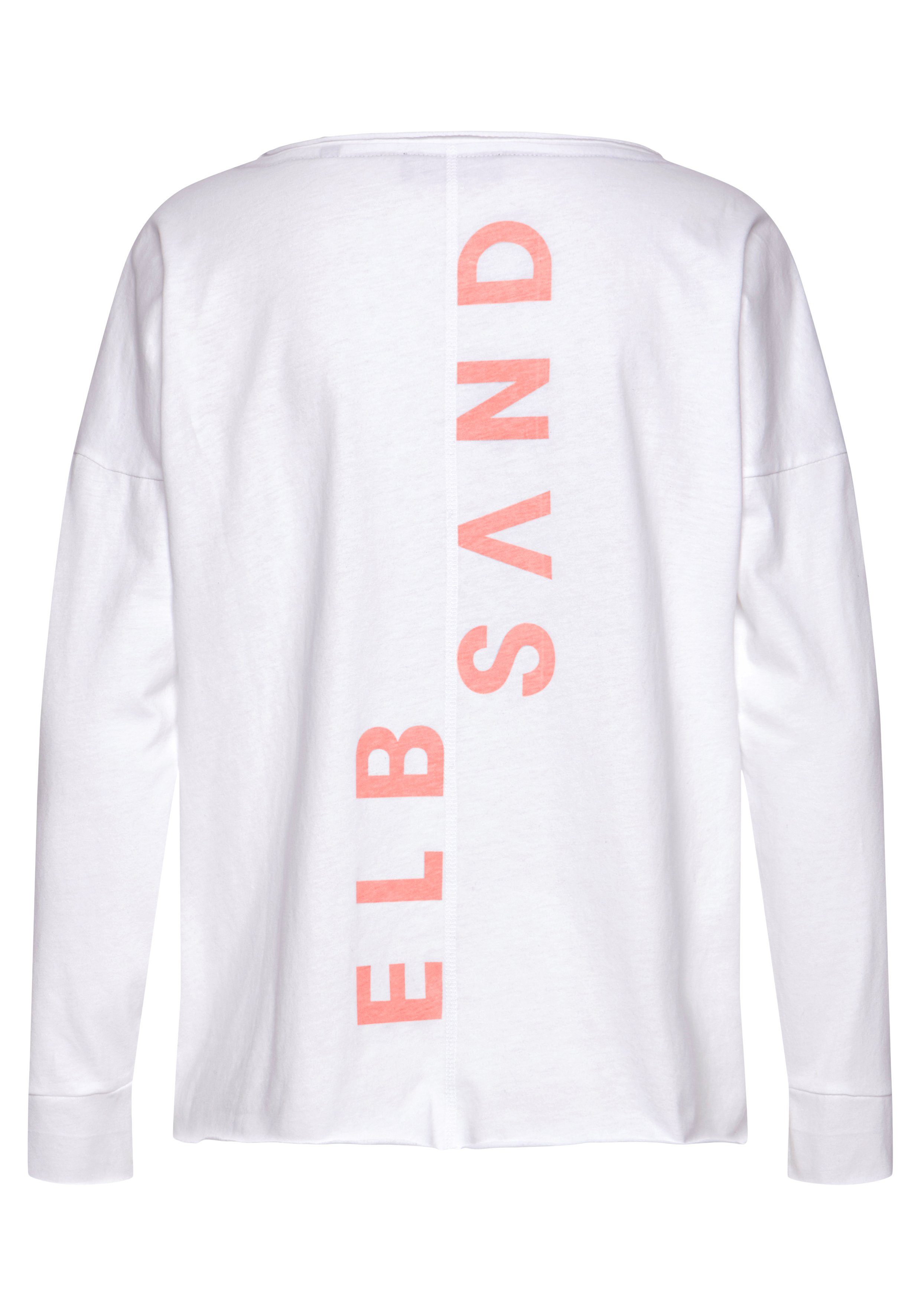 Elbsand Shirt met lange mouwen Raina met logoprint op de rug, longsleeve van katoenmix