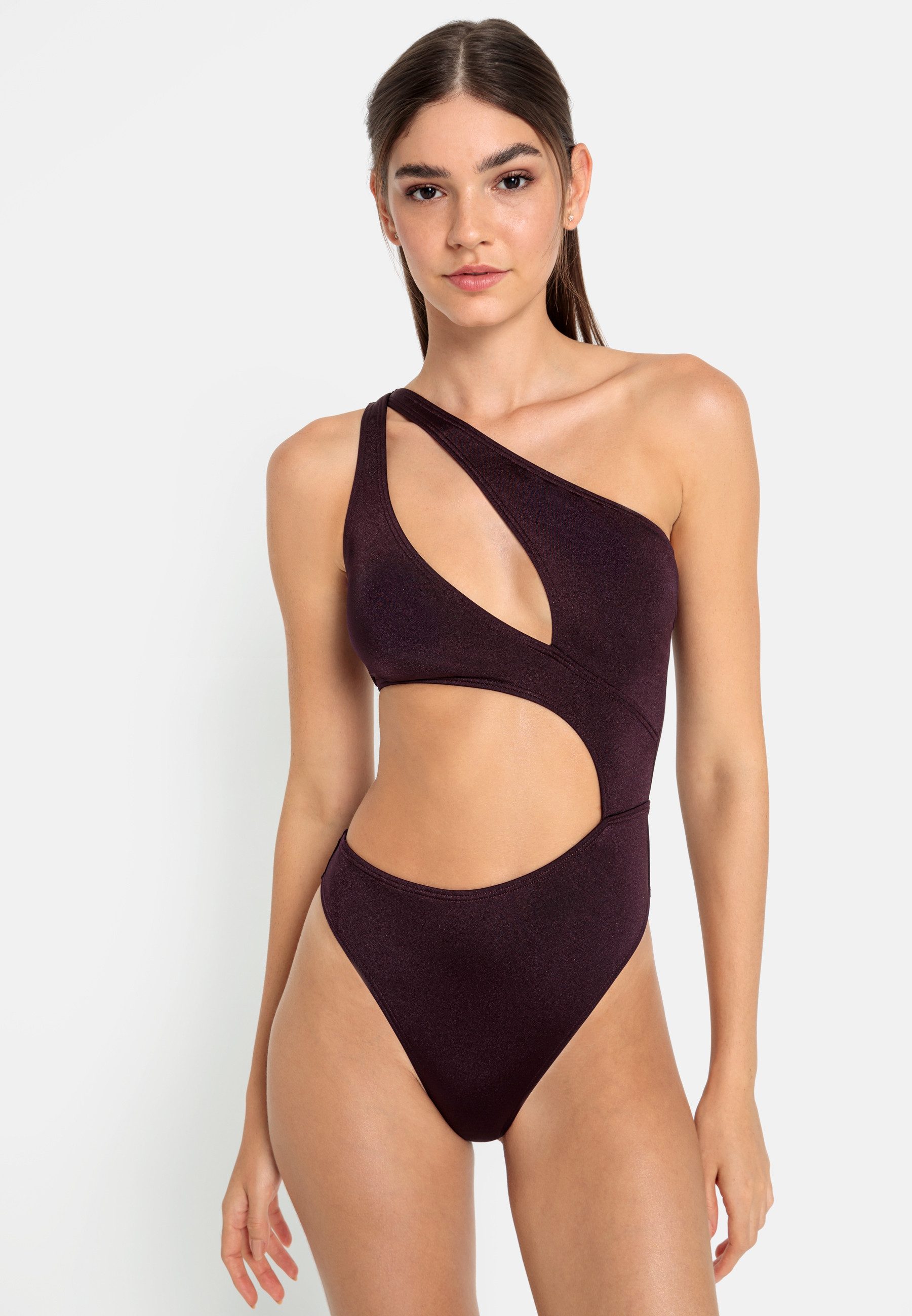 LSCN by LASCANA Monokini Nele met glanzende coating