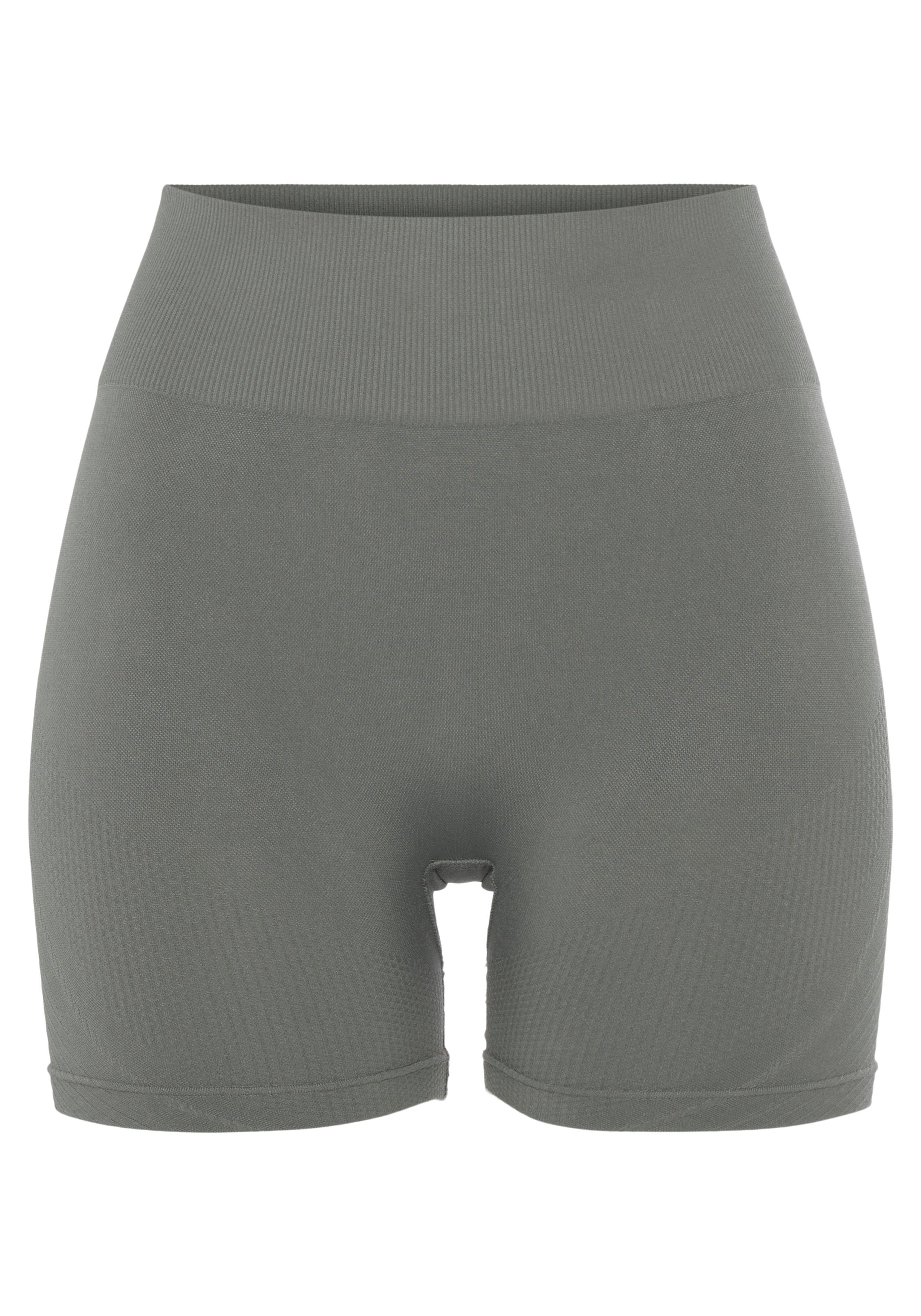 Lascana Functionele short Po Push Up met ribstructuur en shaping-effect, sportshorts sport broeken maat M (40/42) groen