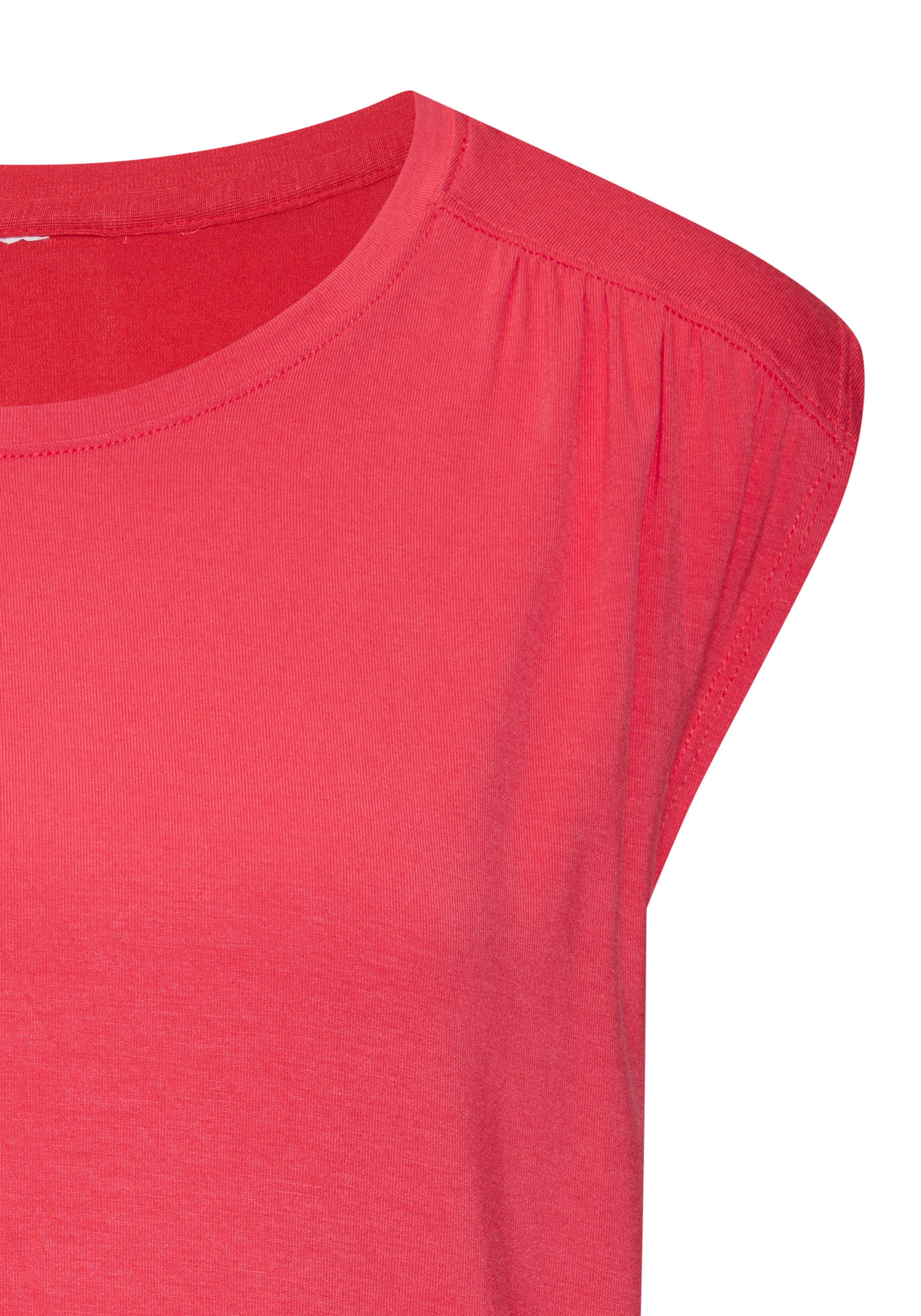 Lascana Shirttop Met schouderrimpeling van zachte viscose-stretch