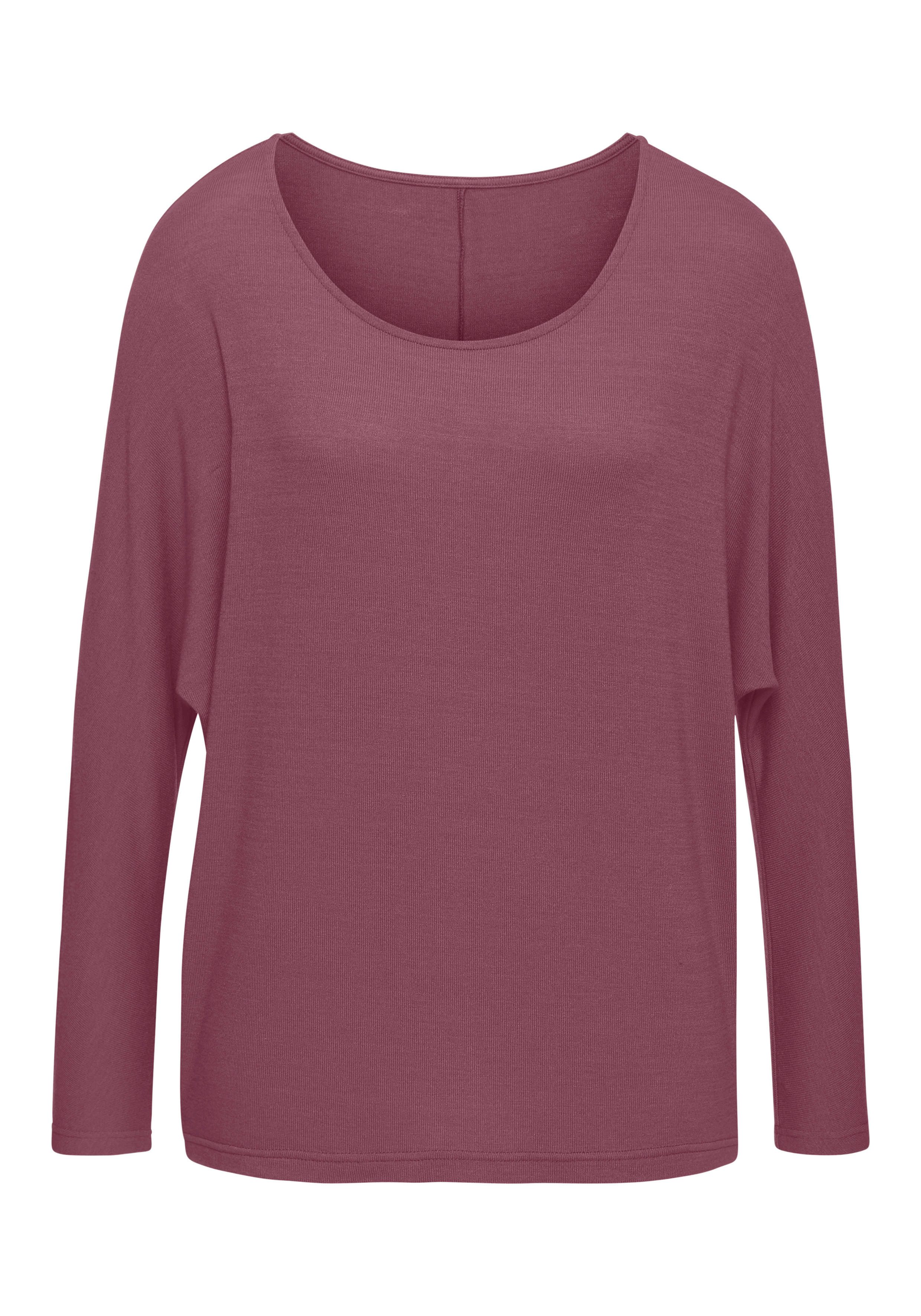 Lascana Shirt met lange mouwen Met vlindermouwen van zacht viscose-fijntricot