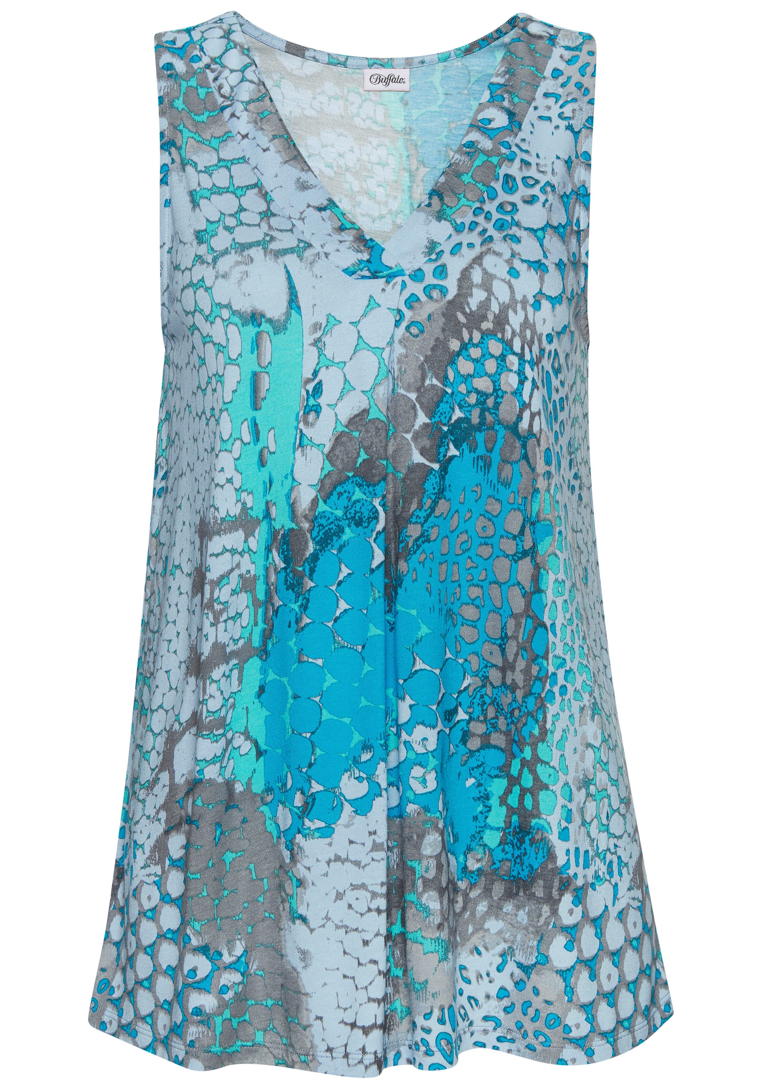 Buffalo Strandtop met animalprint, zomers blousetop met v-hals