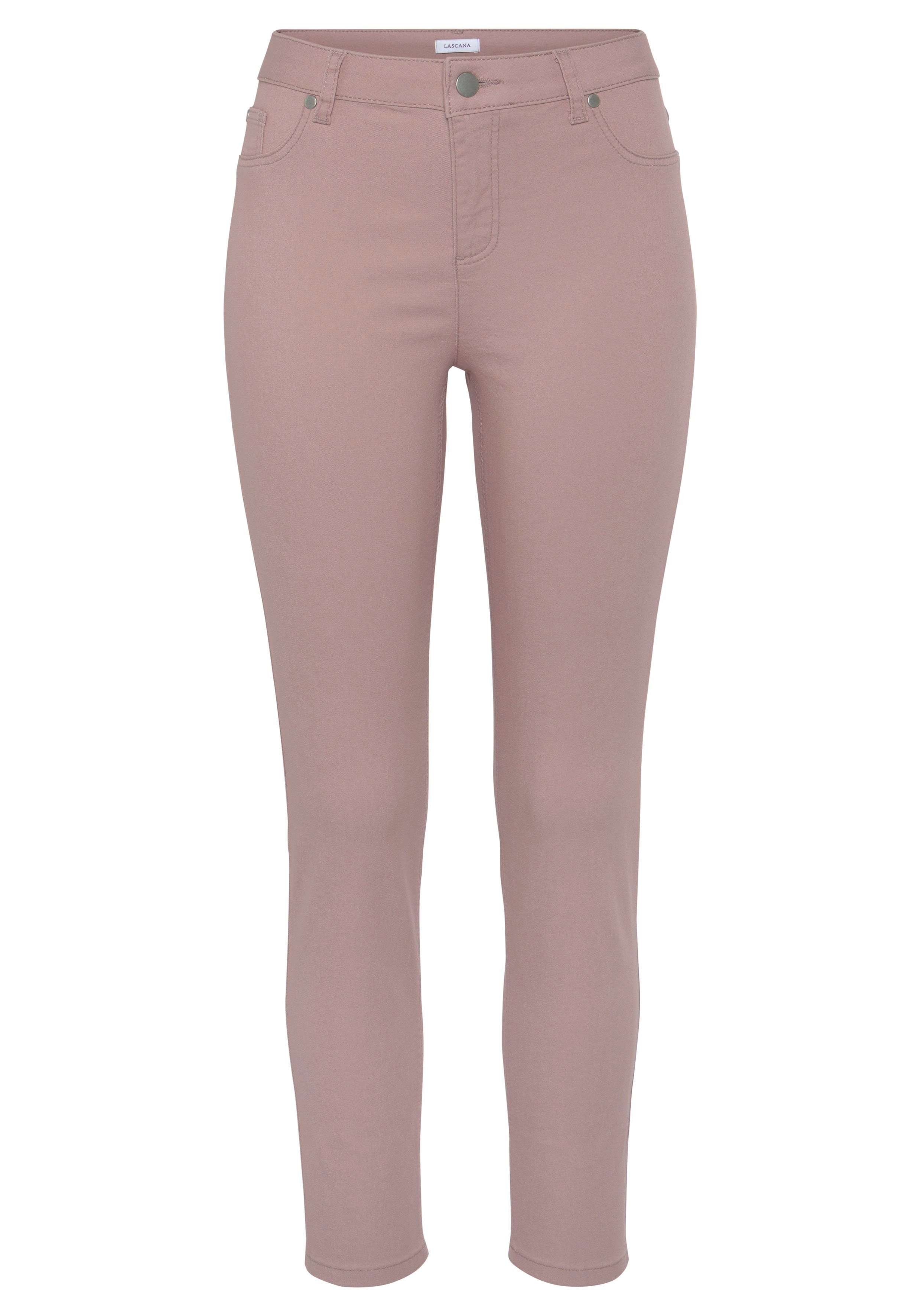 Lascana 7/8-jegging in skinny fit, stretch denim, basic nieuw maat 38 roze