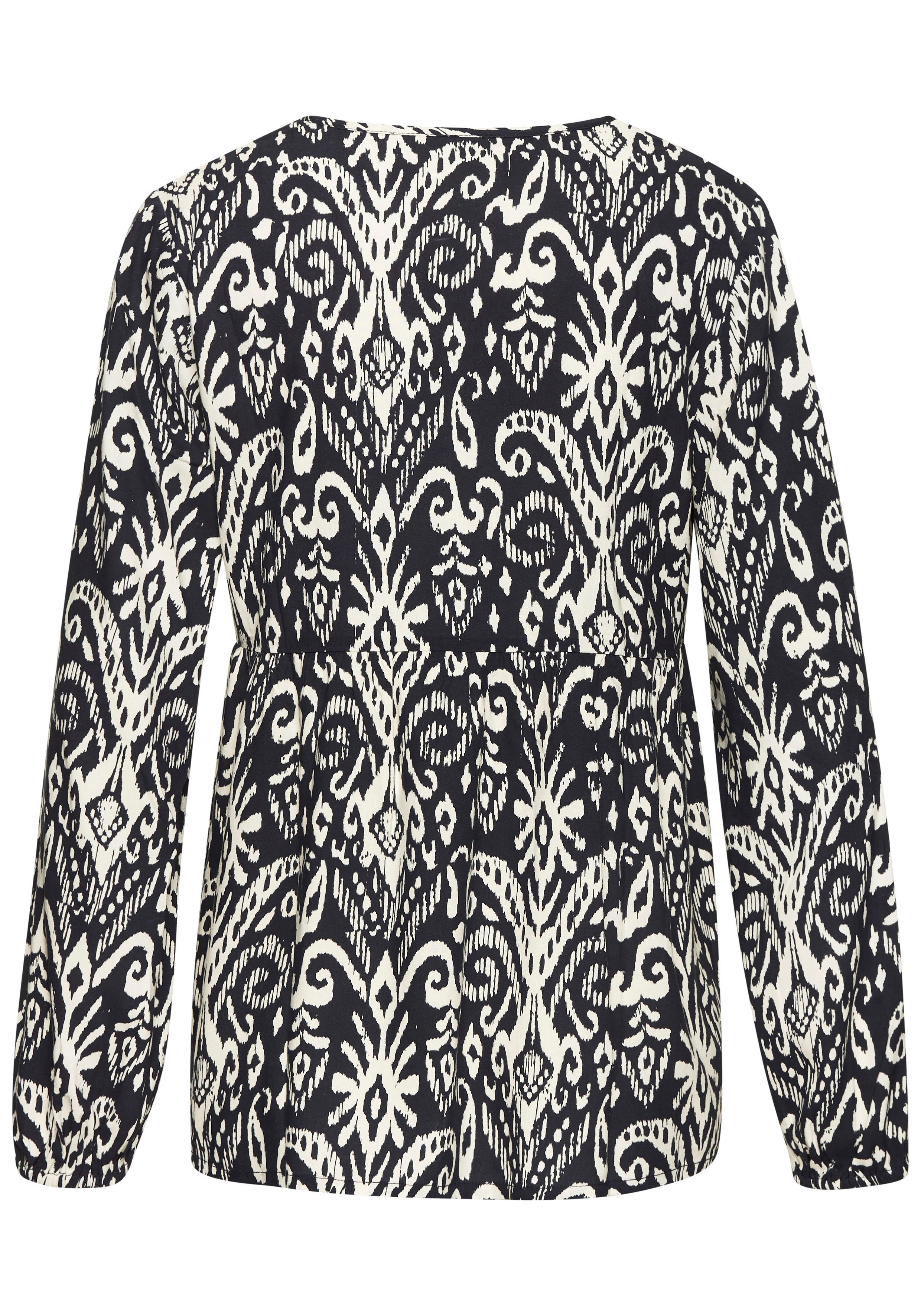 Vivance Blouse met lange mouwen met ballonmouwen, luchtige tuniek met alloverprint, boho-stijl