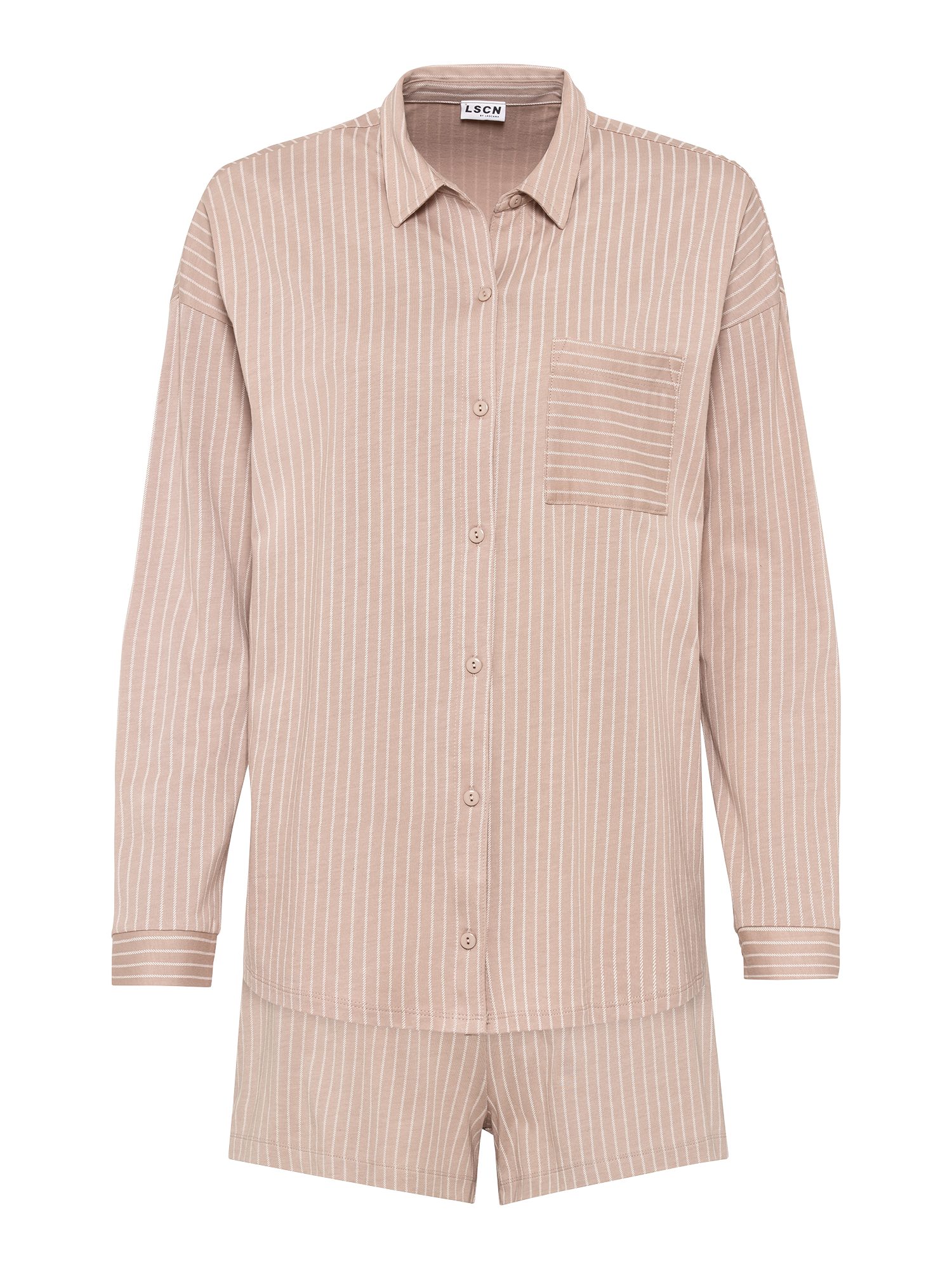 LSCN by LASCANA Shortama met mooi strepenprint (2-delig)