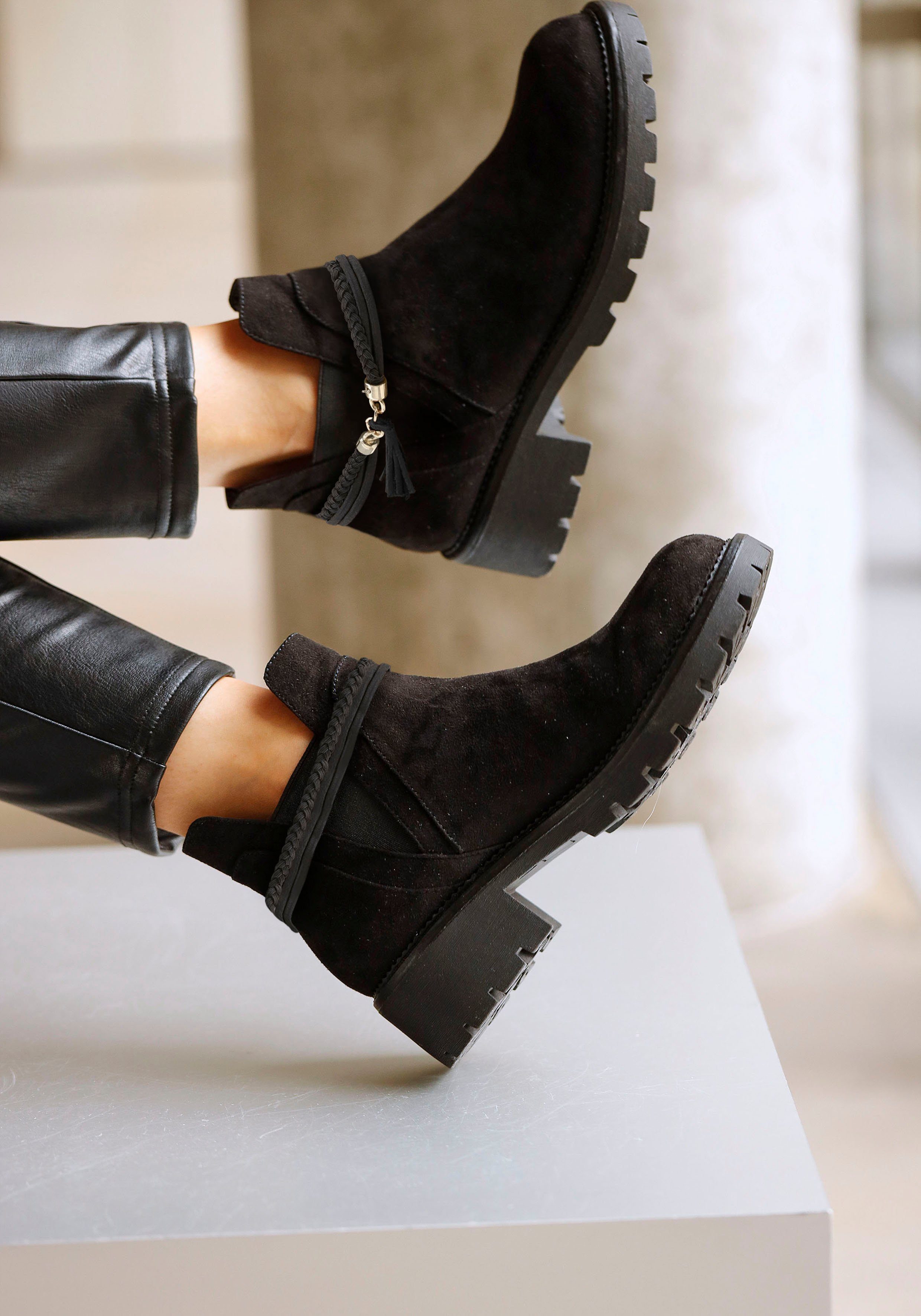 Lascana Chelsea-boots met afneembaar band en chunky zool, enkellaarsjes