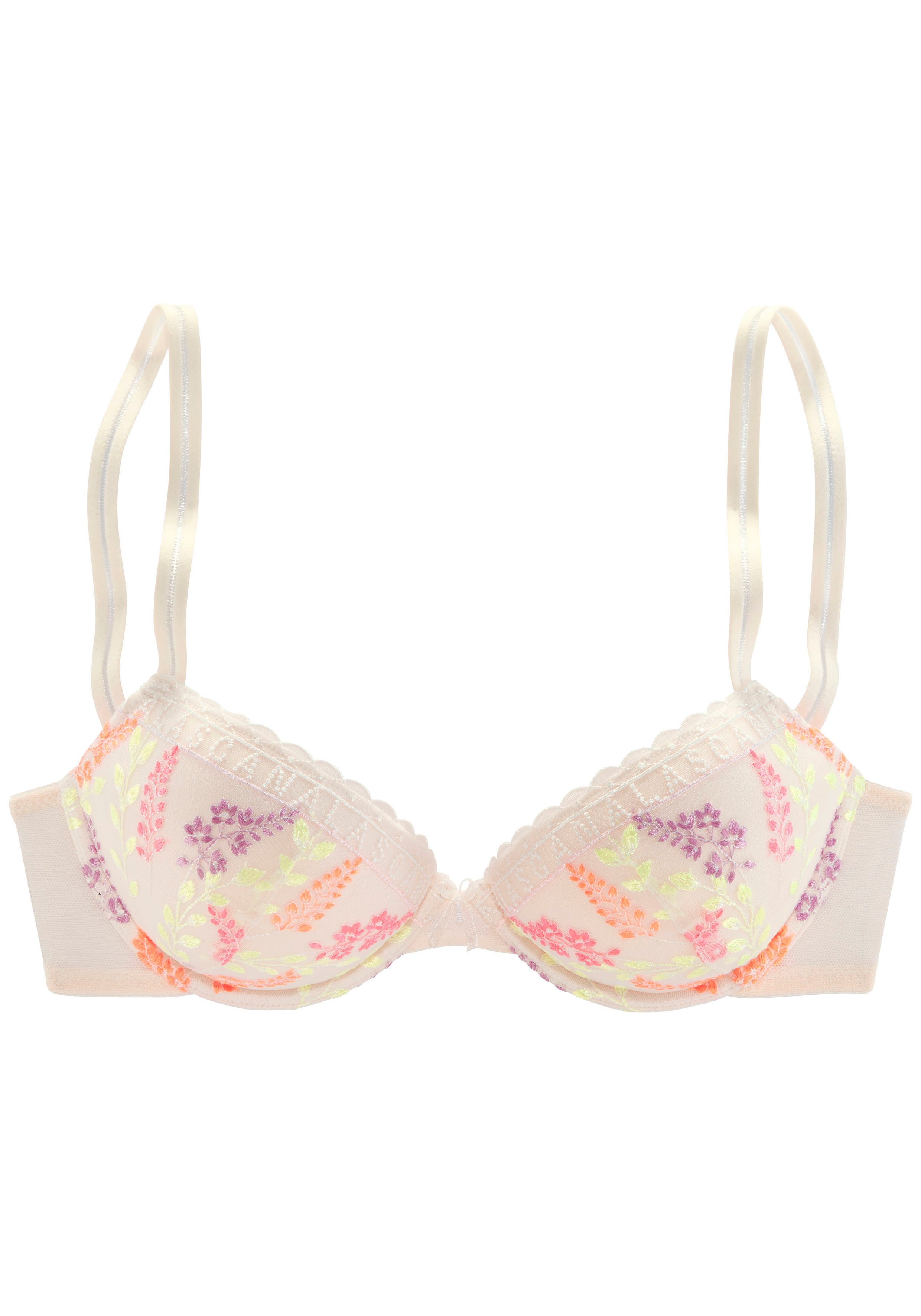 Lascana Push-up-bh met fijn, bloemig borduurwerk, sexy lingerie