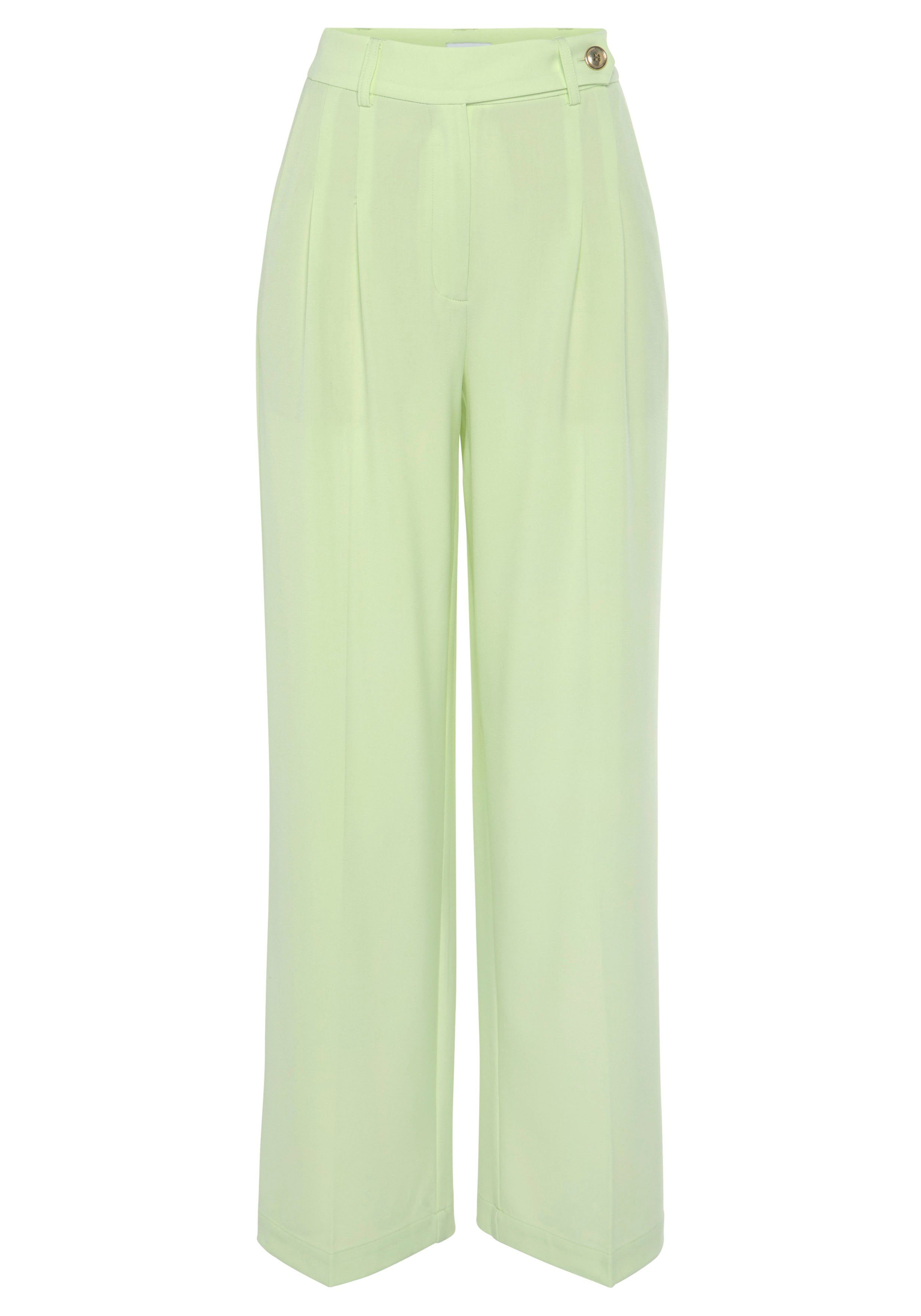 Lascana Palazzobroek in business-look, elegante pantalon met zakken strandbroeken maat 42 groen