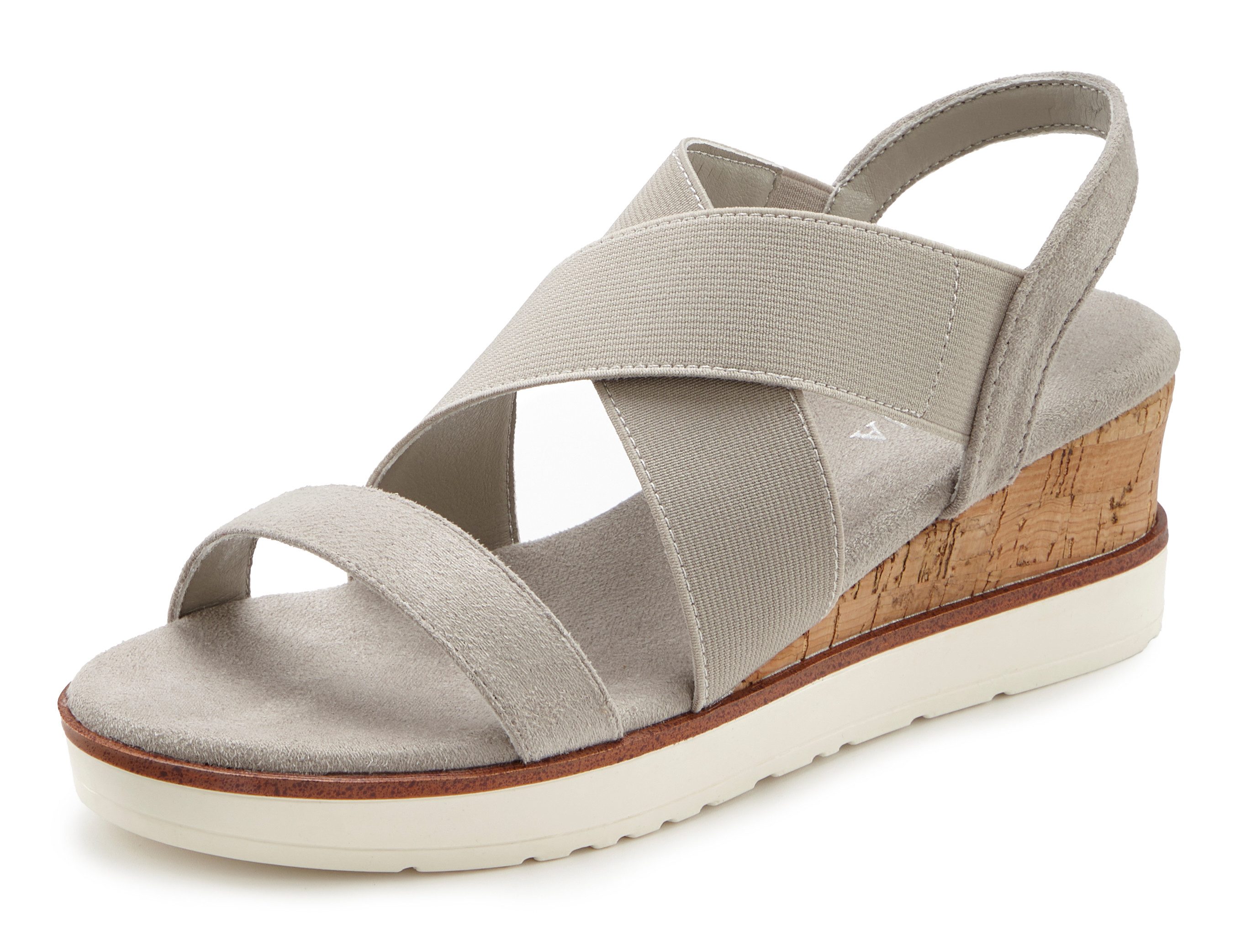 Lascana Sandaaltjes Zomerschoen Sandaal, zomerschoen met sleehak en elastische bandjes VEGAN