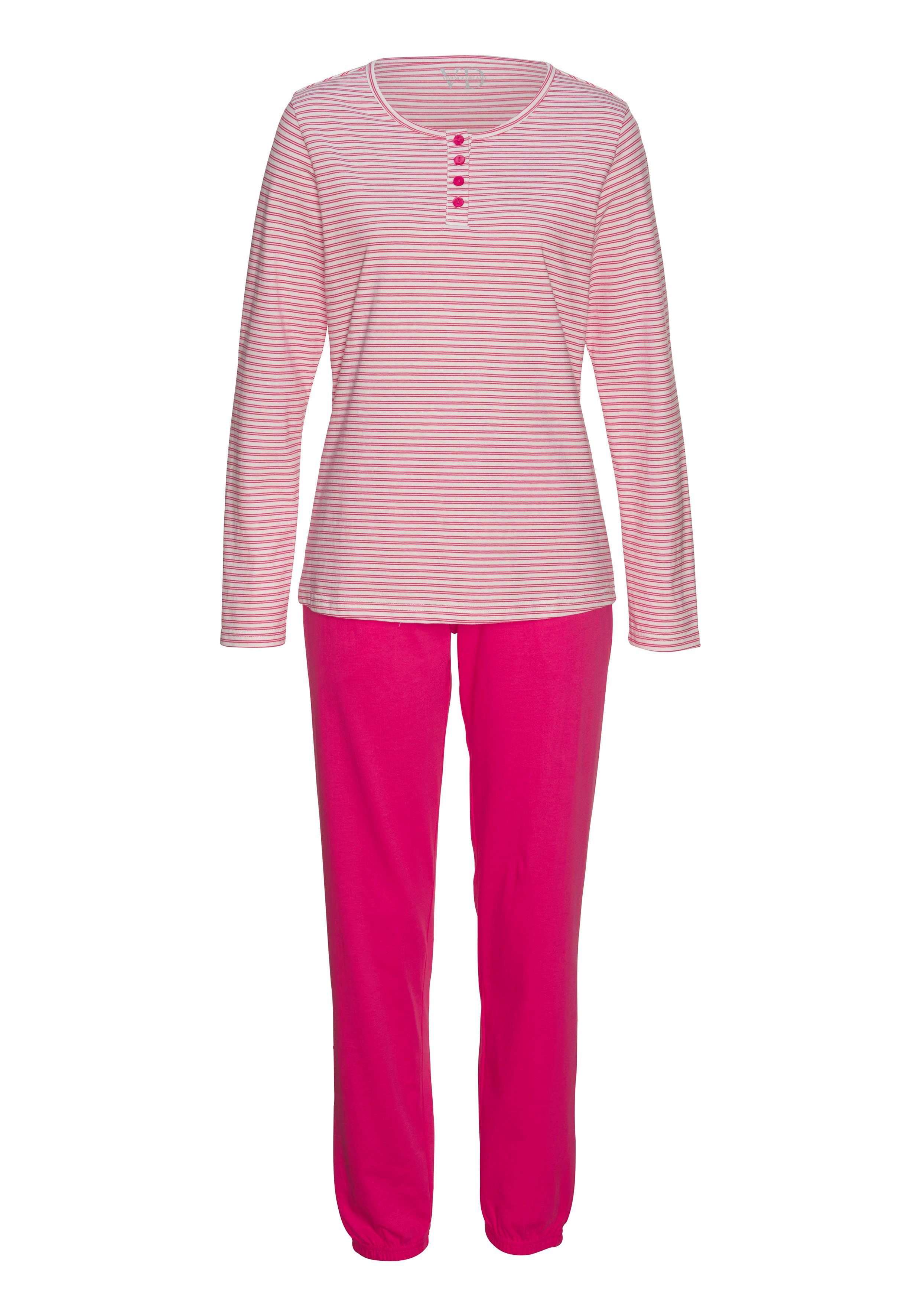 Vivance Dreams Pyjama met strepen van voorgeverfd garen (set, 2-delig)