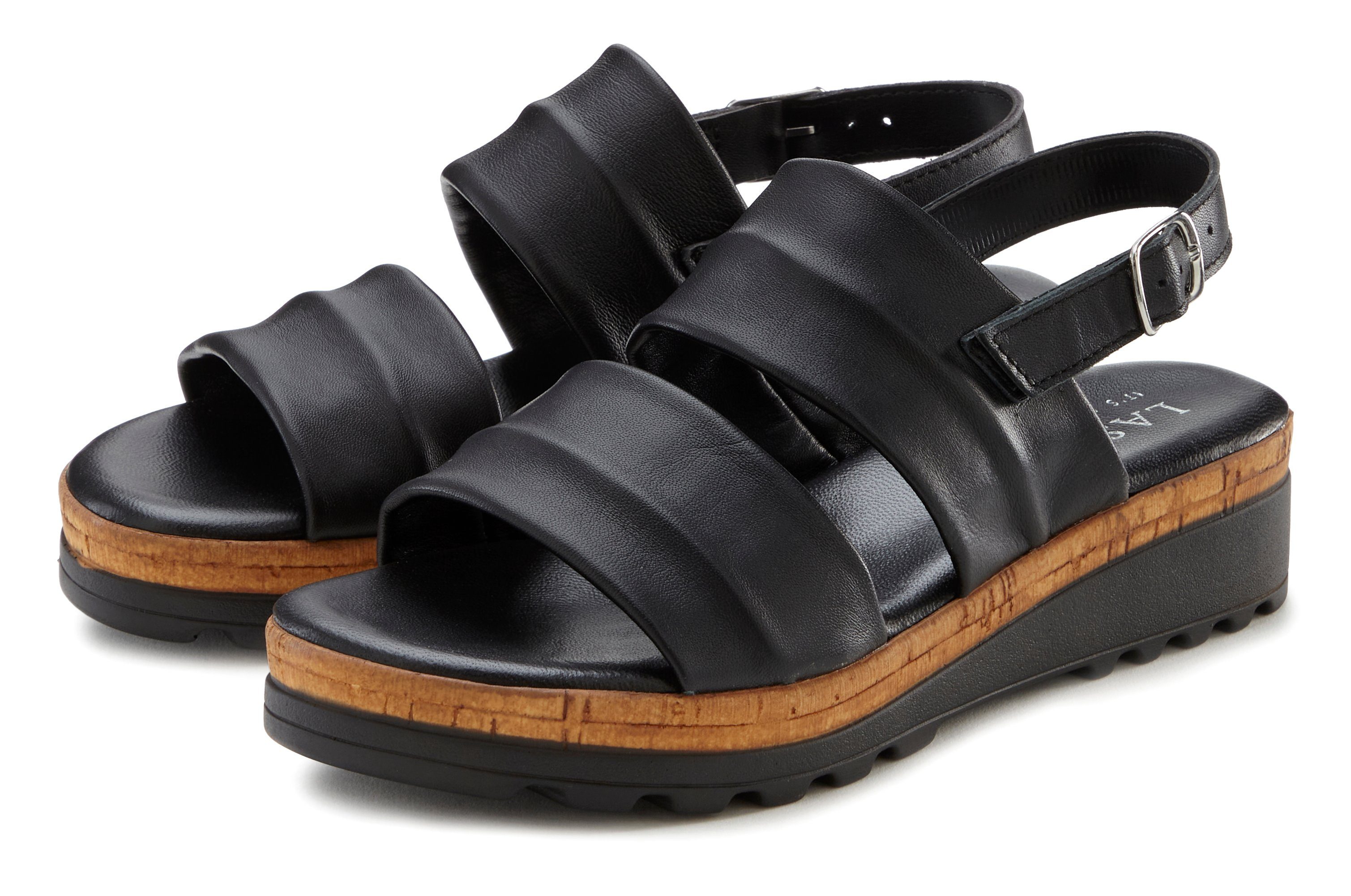 Brador Sandaal 46-766, glad leer, bruin, heren, bruin, 43 EU