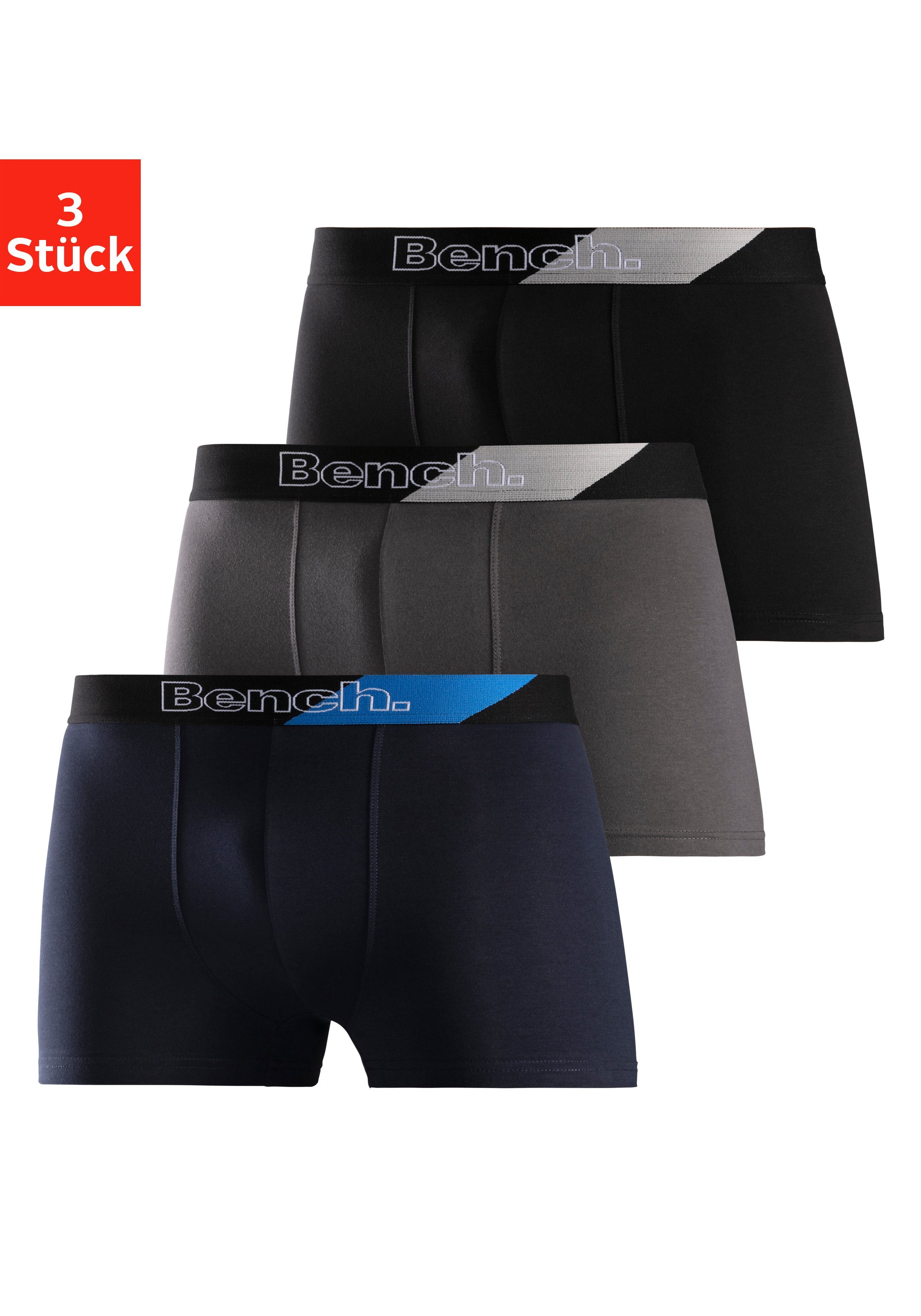 Bench. Boxershort voor heren met modieuze strepen in weefband (set, 3 stuks)