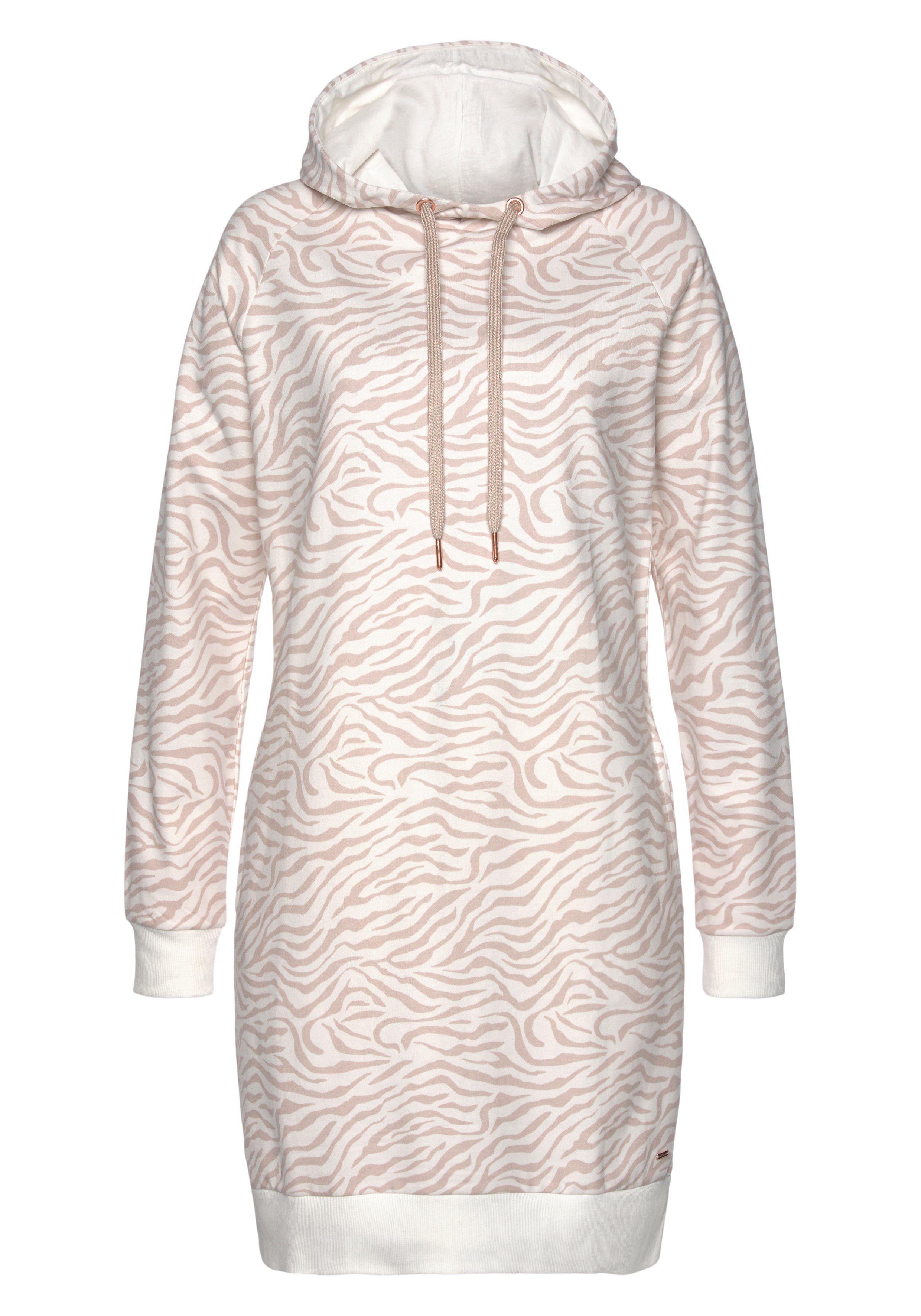 Lascana Sweatjurk Met een capuchon met capuchon en zij-ingangszakken, loungewear