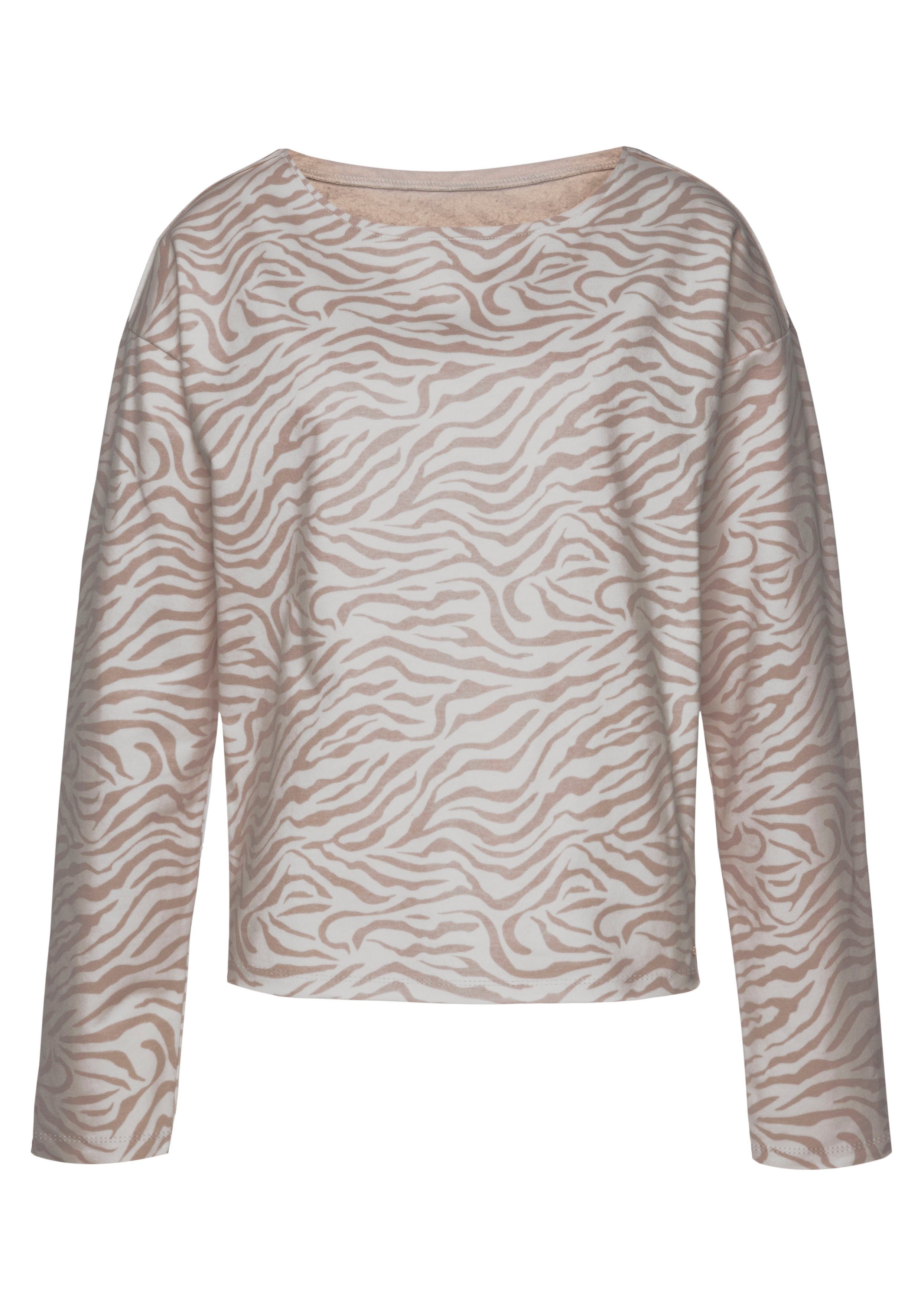 Lascana Sweatshirt / Shirt met lange mouwen Langarmshirt in losse pasvorm, loungewear