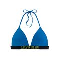 calvin klein triangel-bikinitop intense met logoband blauw