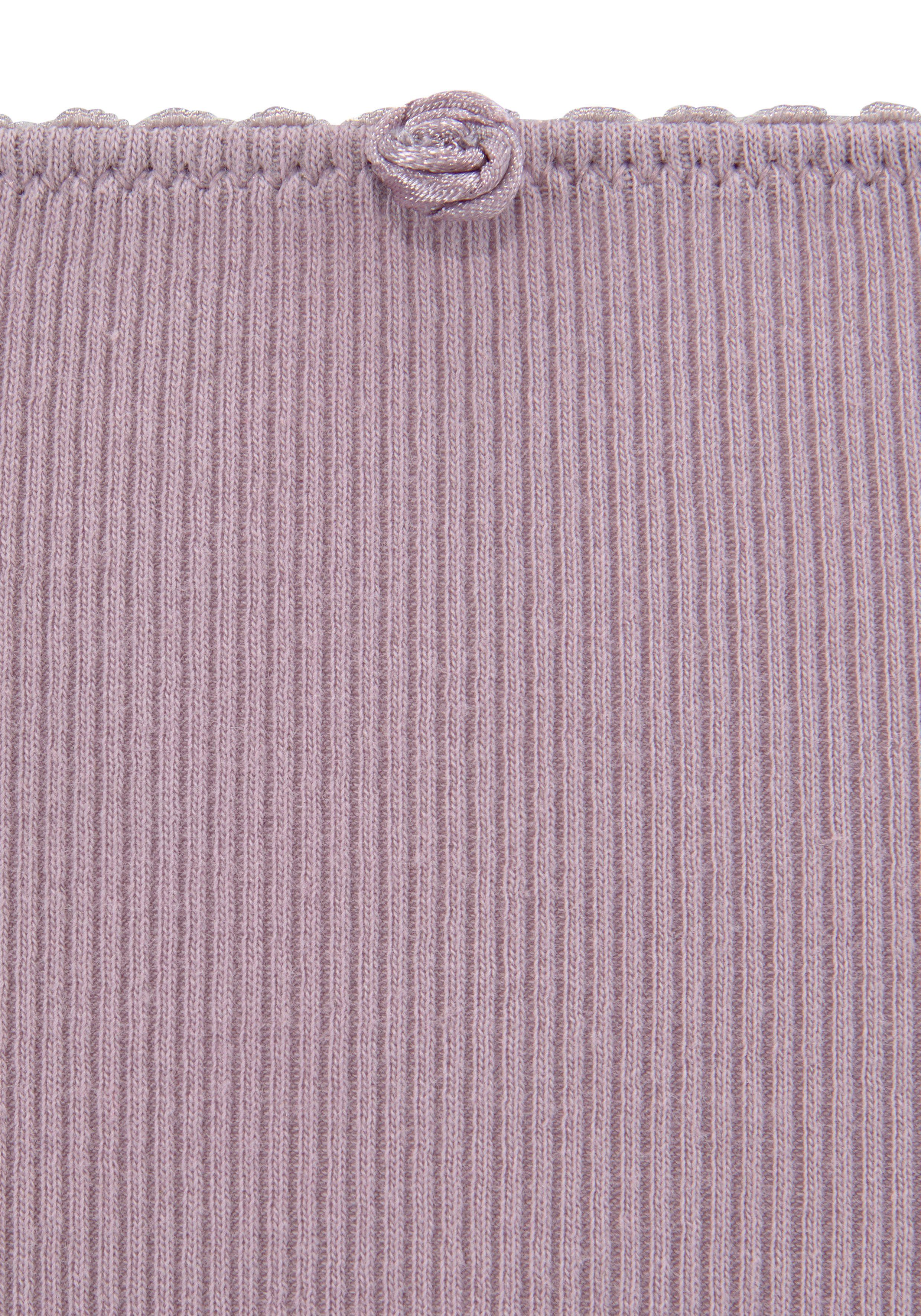 Vivance Tailleslip van zachte en elastische ribstof, met delicate roosjes vooraan (3 stuks)