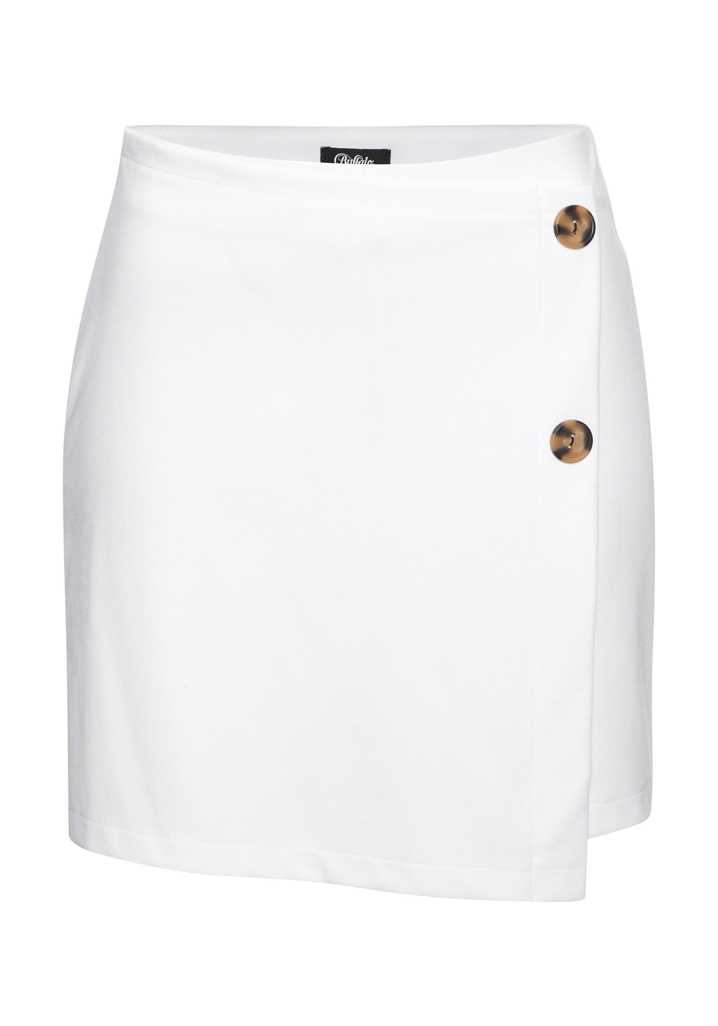 Buffalo Broekrok in wikkellook met sierknopen, skort, casual-chic, elegant strandrokken maat 42 wit