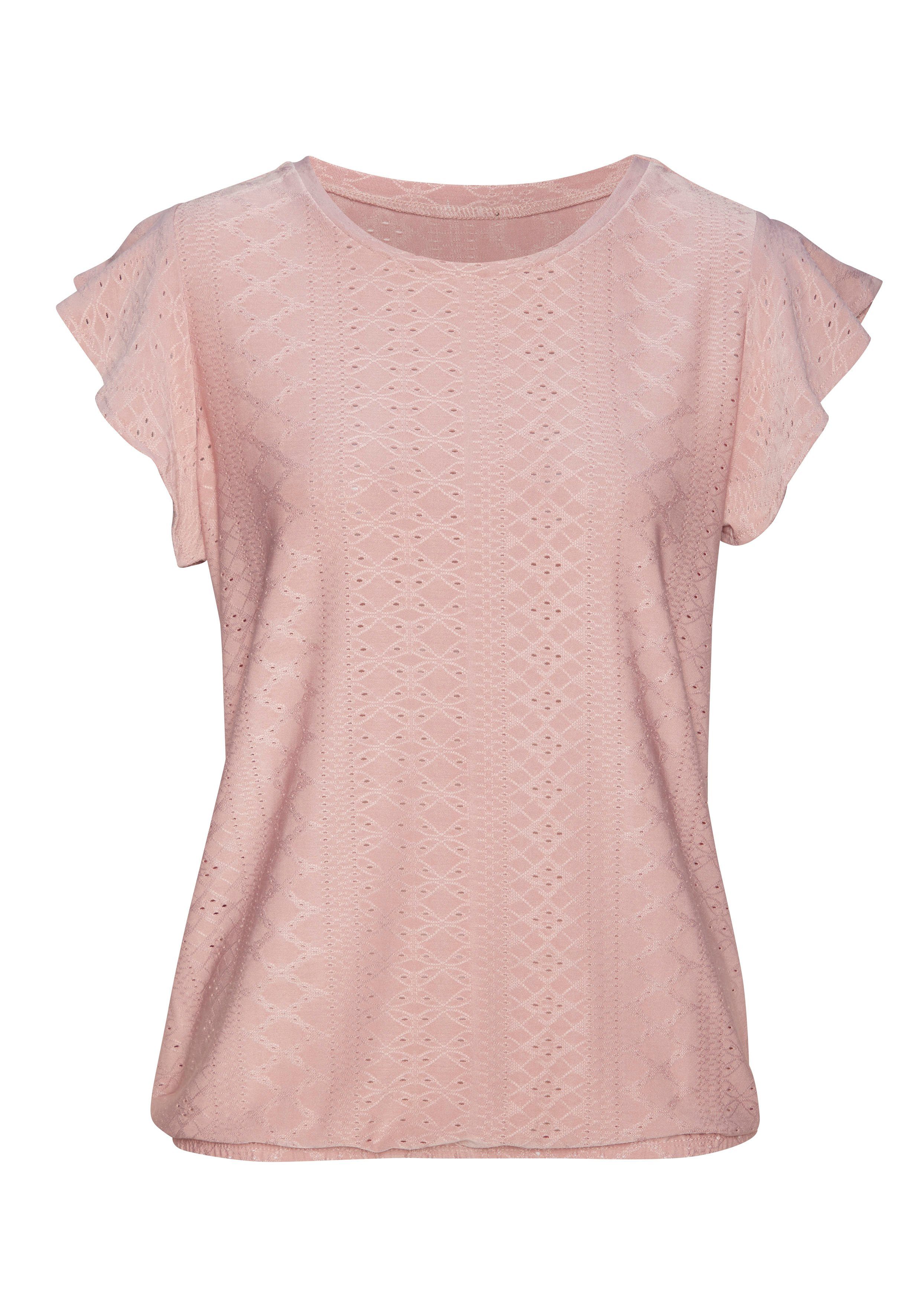 Vivance Shirt met korte mouwen Met broderie anglaise in een gemakkelijk te onderhouden kwaliteit (2-delig, Set van 2)
