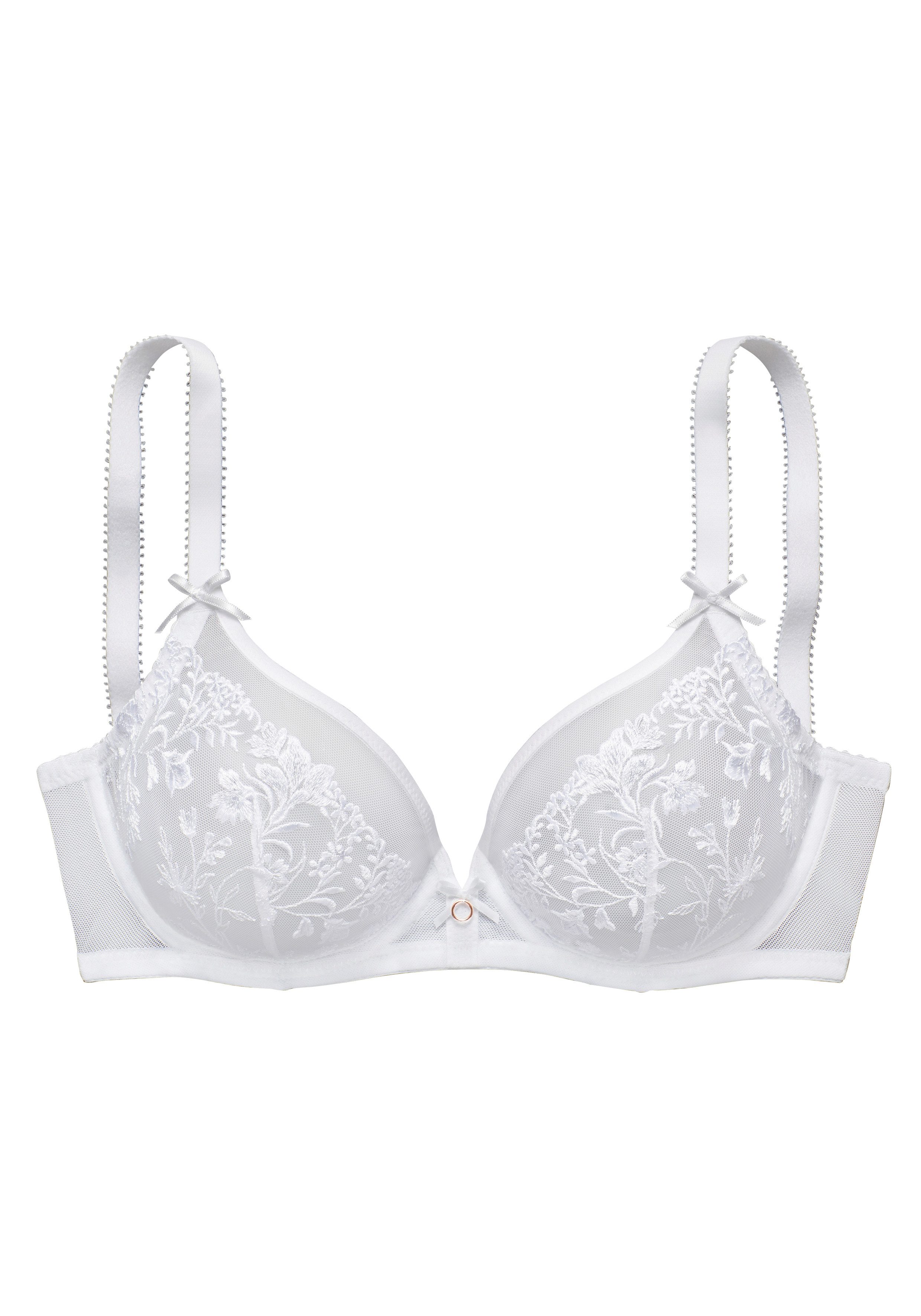 Lascana Beugel-bh met delicate bloemen borduursel en filigraan accessoires, sexy lingerie
