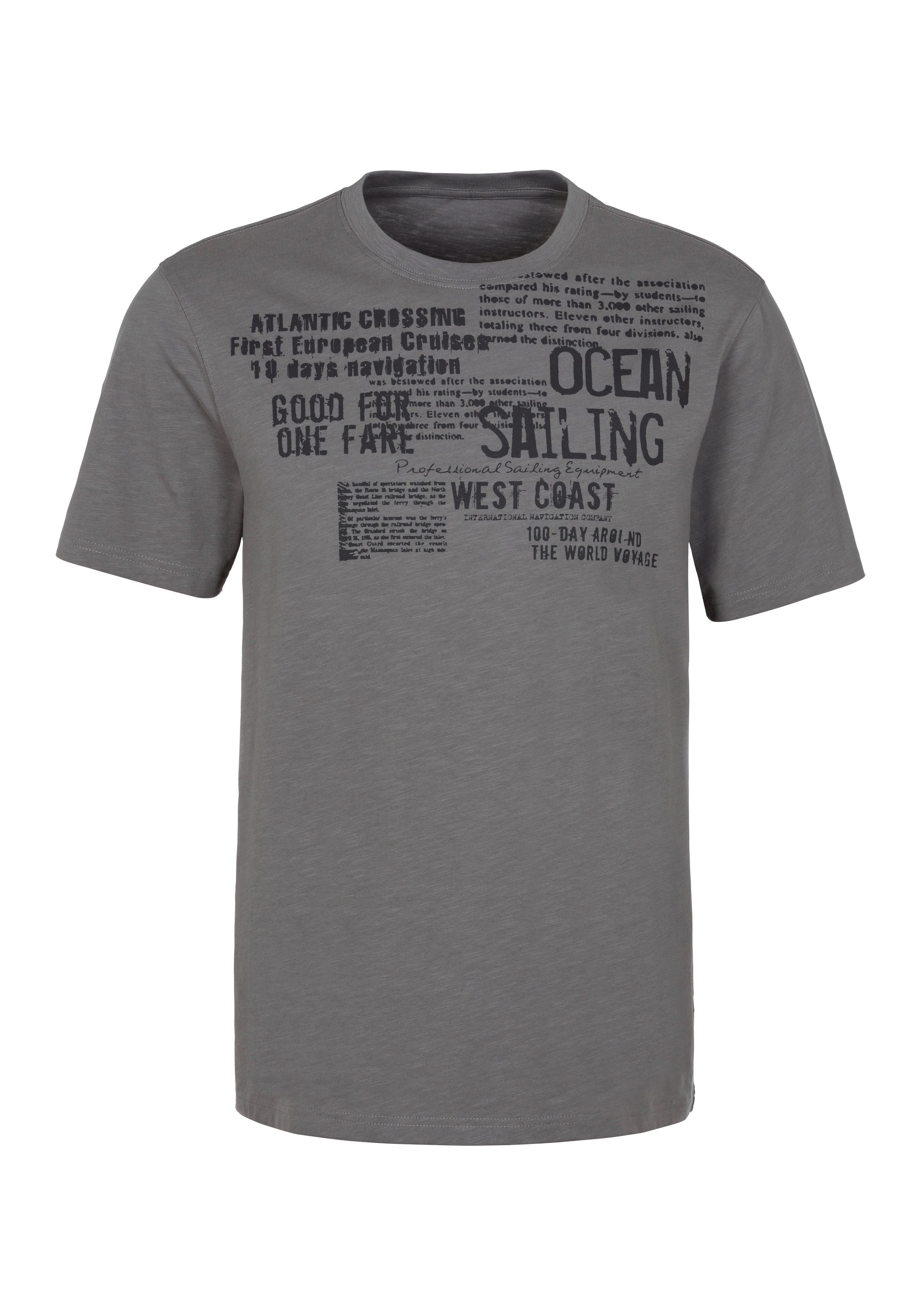 John Devin T-shirt Met print heren maat XXXL (64/66) grijs