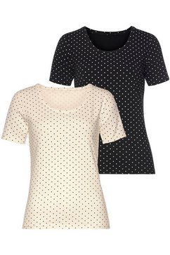 vivance t-shirt elastische katoenkwaliteit (set van 2) wit