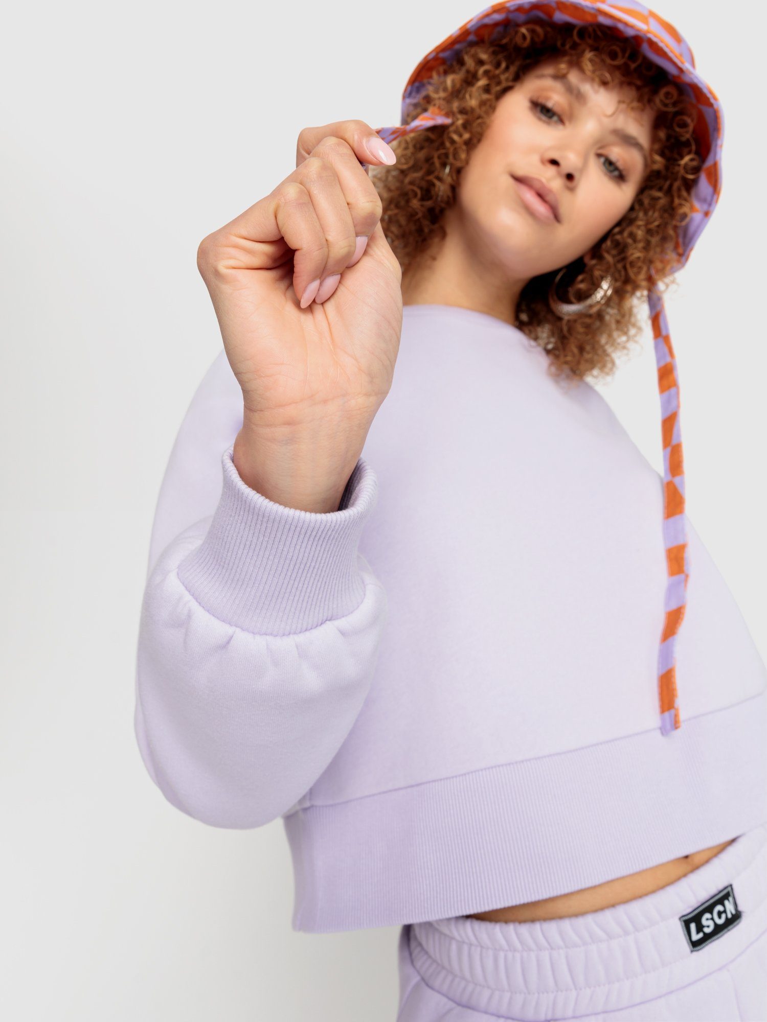 LSCN by LASCANA Sweatshirt met decoratieve stiksels, loungepak