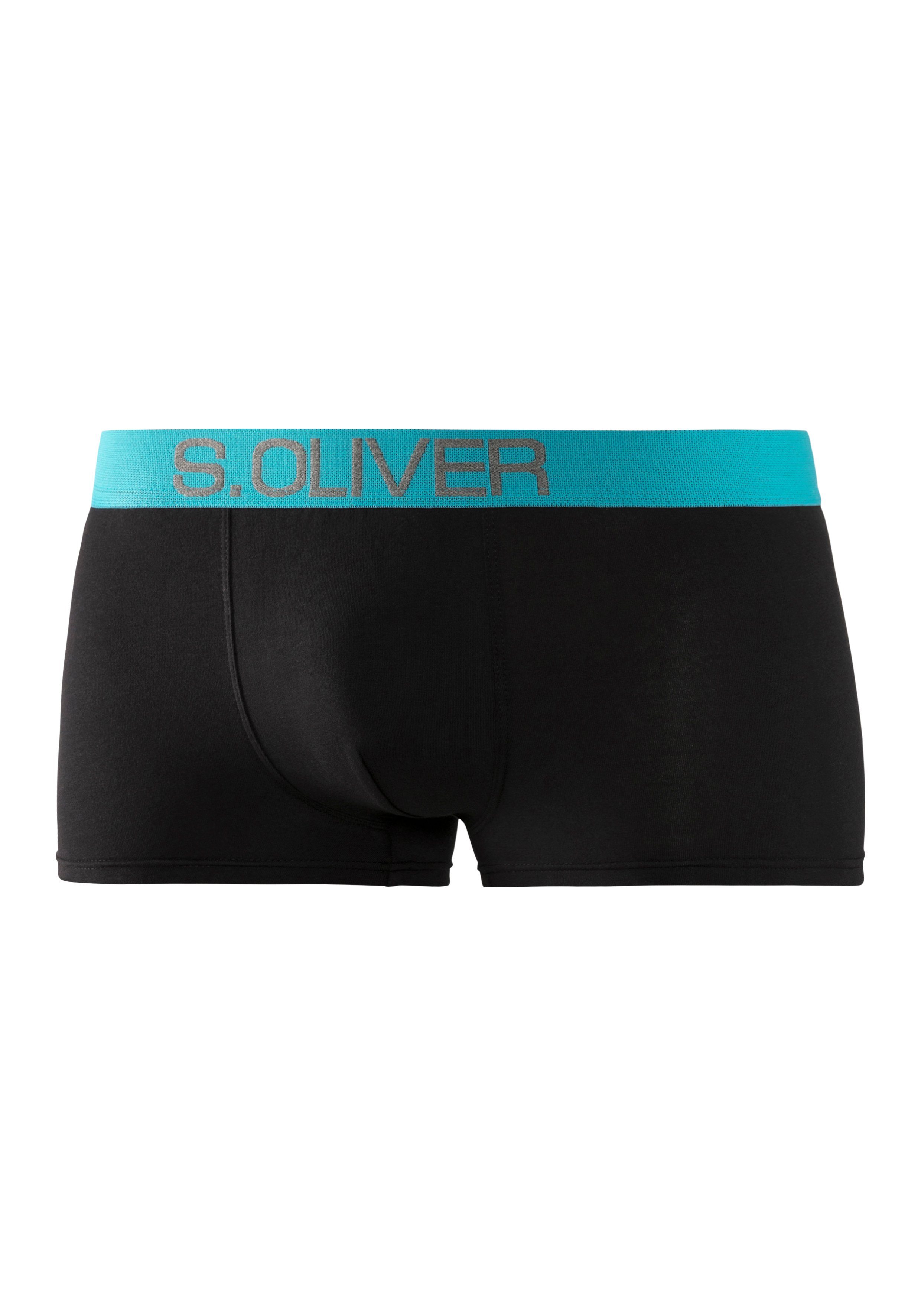 s.Oliver RED LABEL Beachwear Hipster strak zittende boxershorts voor heren van katoenmix (set, 4 stuks)