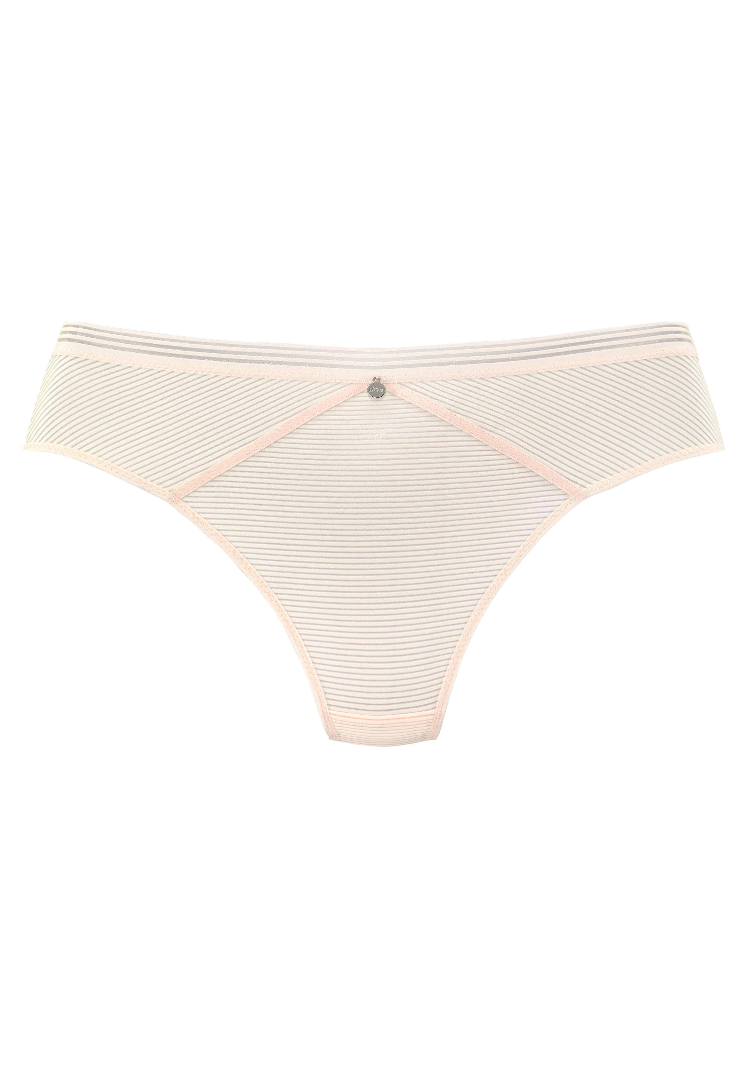 s.Oliver RED LABEL Beachwear String Zoè met smalle band in streep-look strings maat 36/38 roze