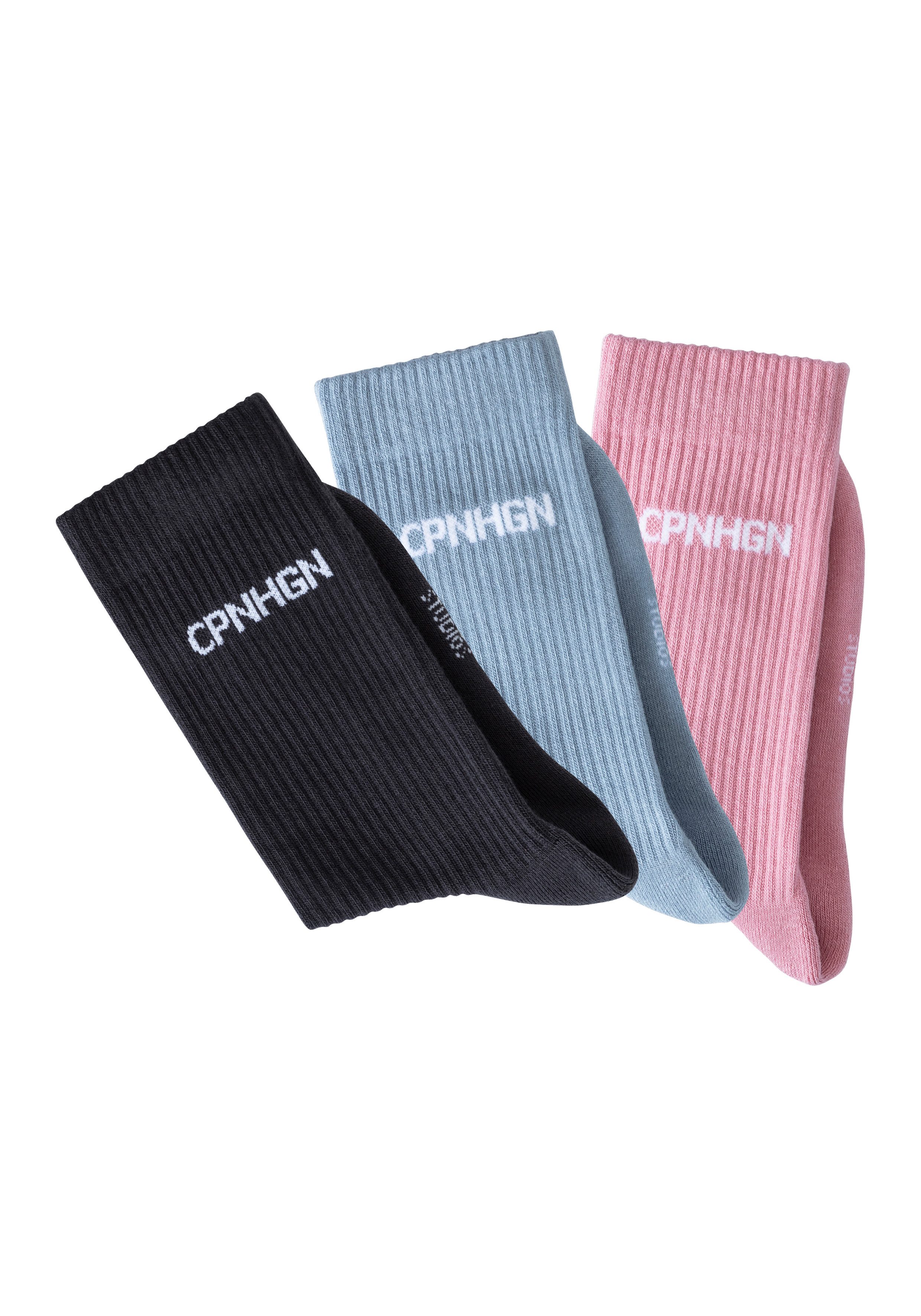 Copenhagen Studios Tennissokken met badstof, halve voet (set, 3 paar) heren maat 35-38 roze
