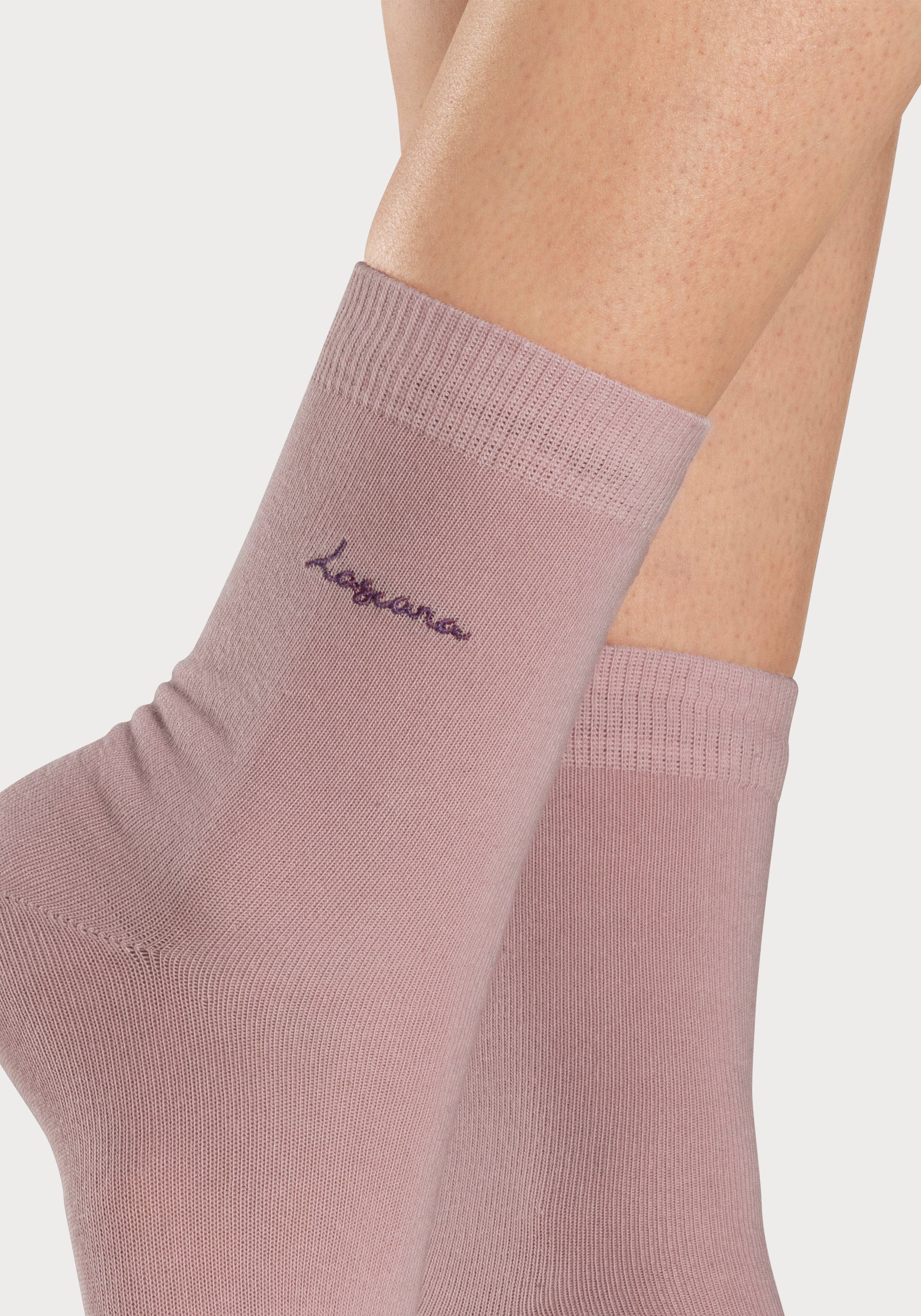 Lascana Basic sokken met hoogwaardig logoborduursel (box, 7 paar)