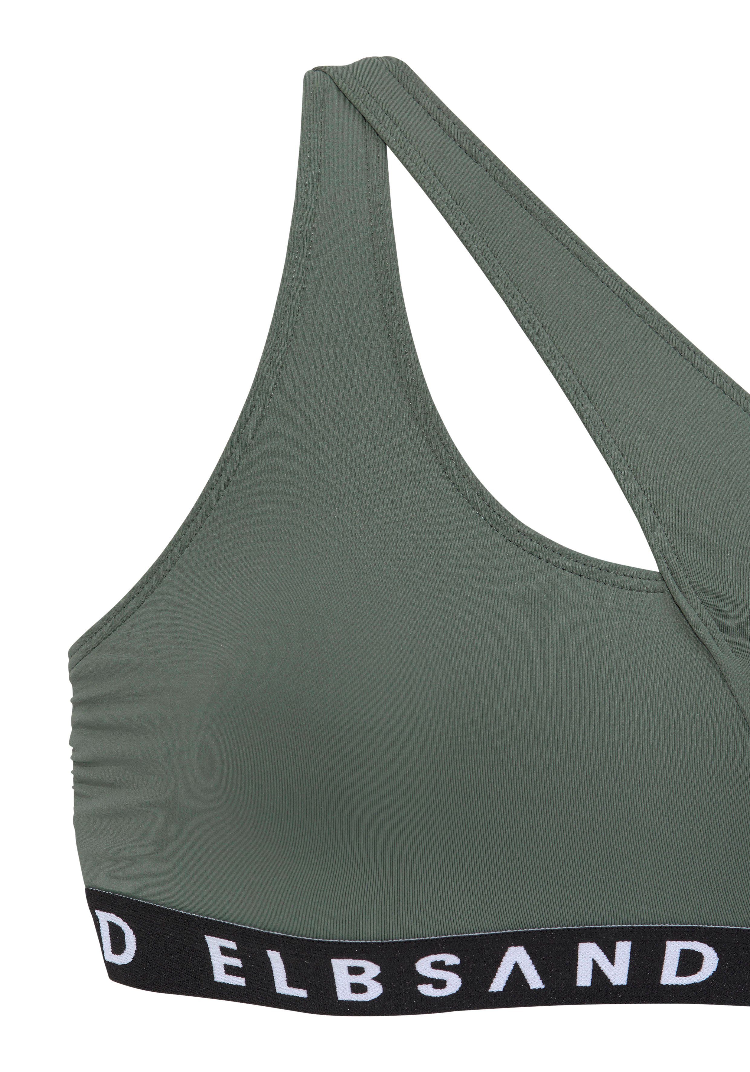 Elbsand Bustierbikini met merkopschriften in contrastkleur