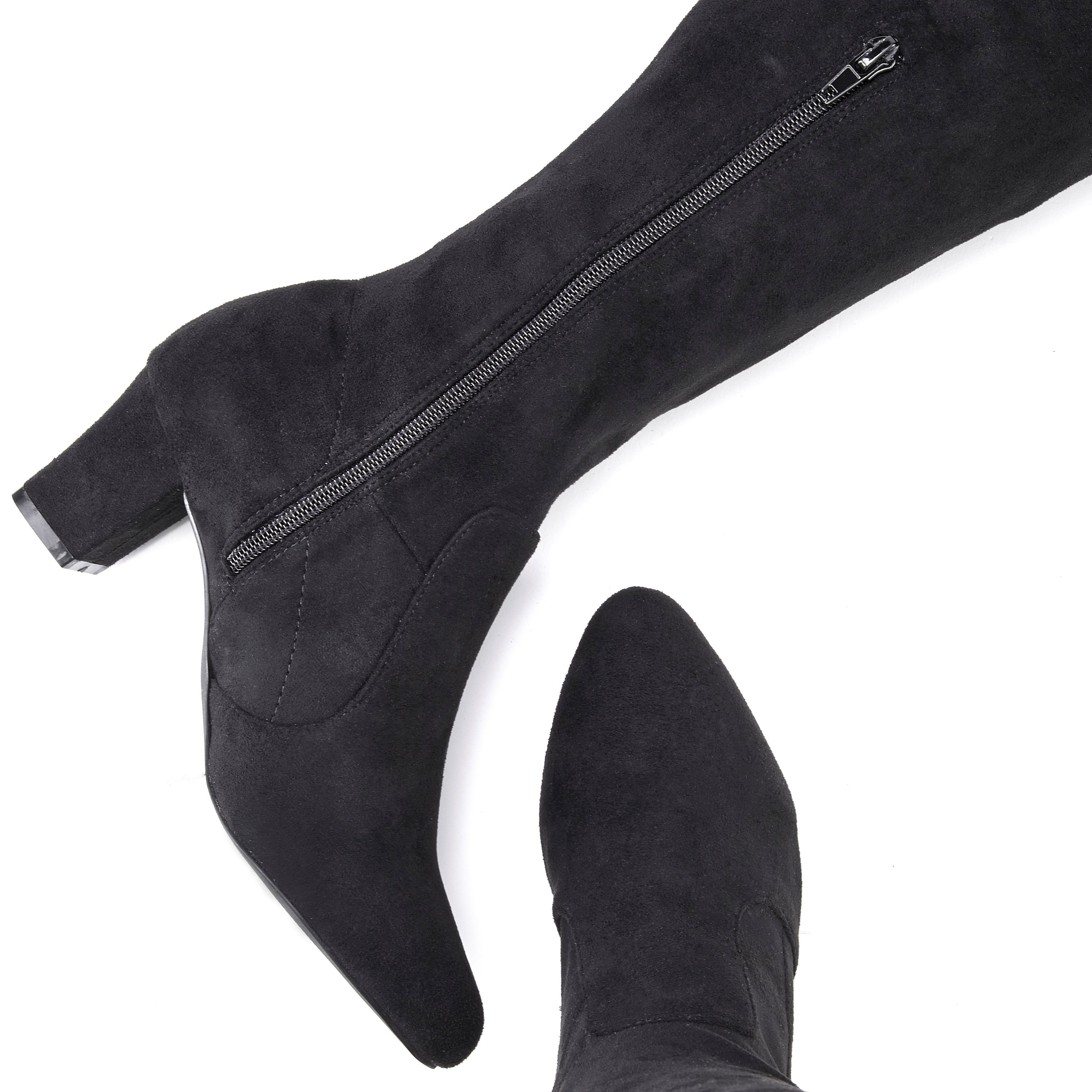 Lascana Overknee-laarzen Slouchy boots, lange schacht laarzen, instap laars, zacht stretchmateriaal