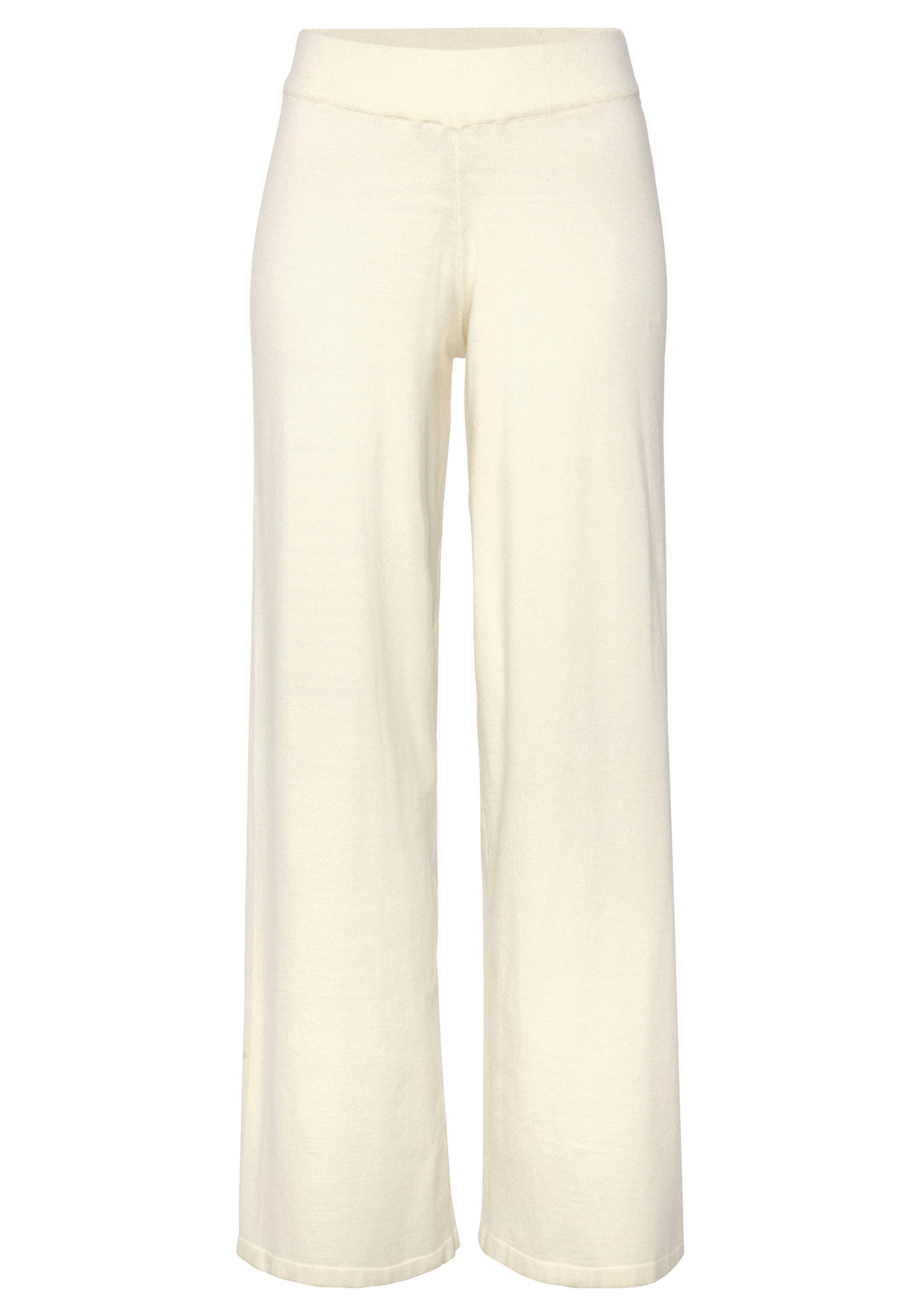Lascana Tricotbroek -Loungebroek met wijd been, loungewear