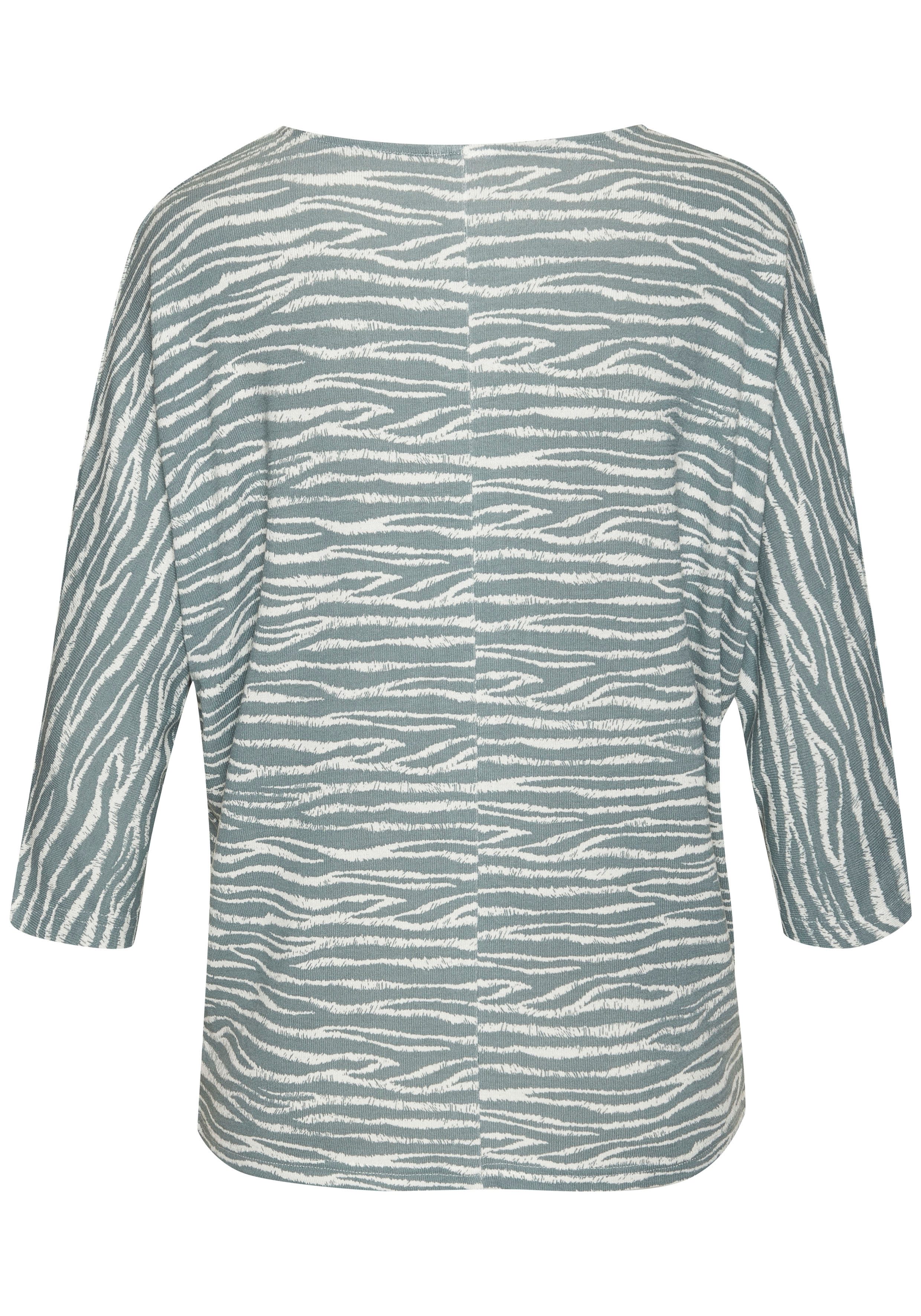 Lascana Shirt met 3/4 mouwen Met modieus zebra-patroon