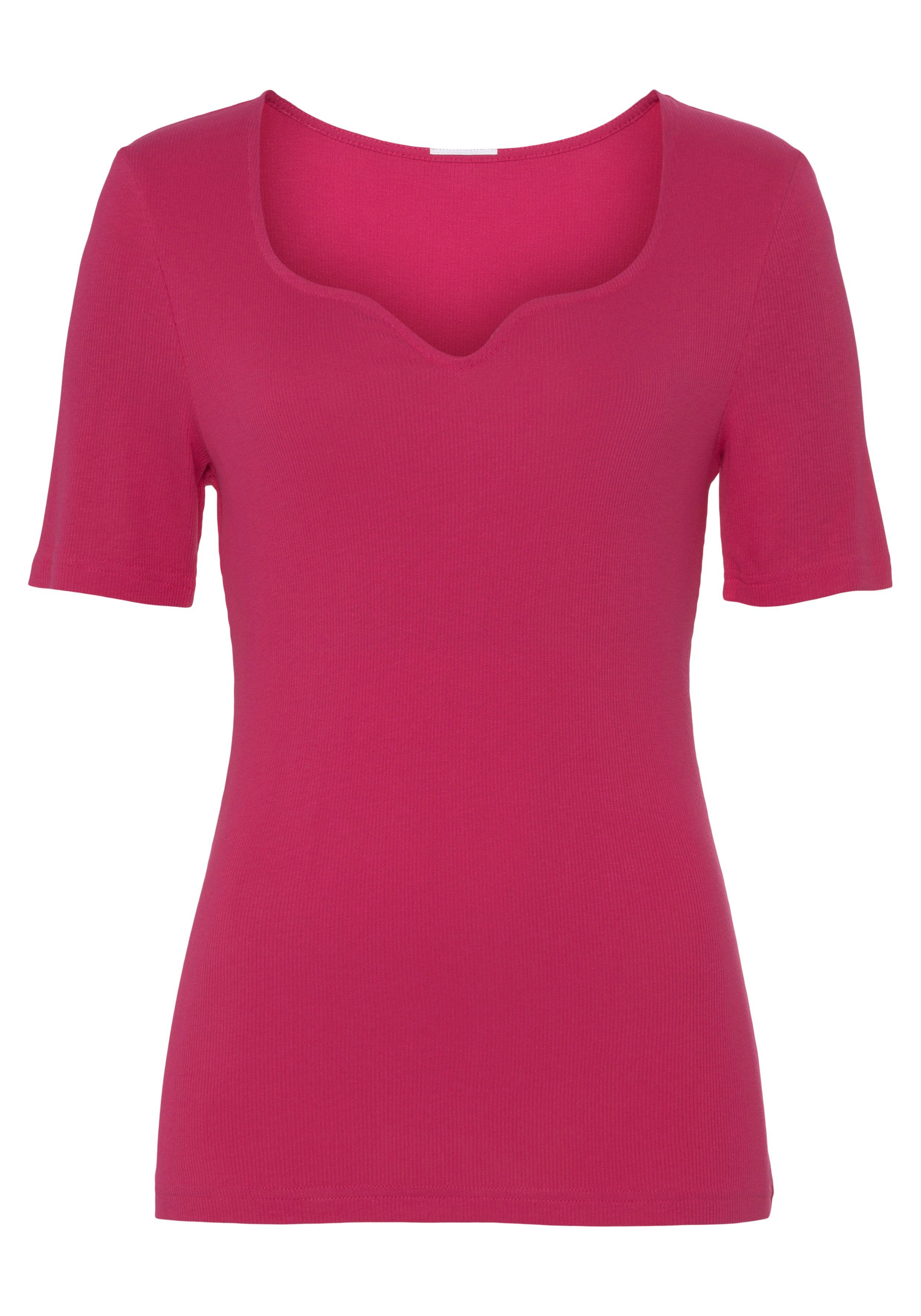 Vivance T-shirt met hartvormig decolleté (Set van 2)