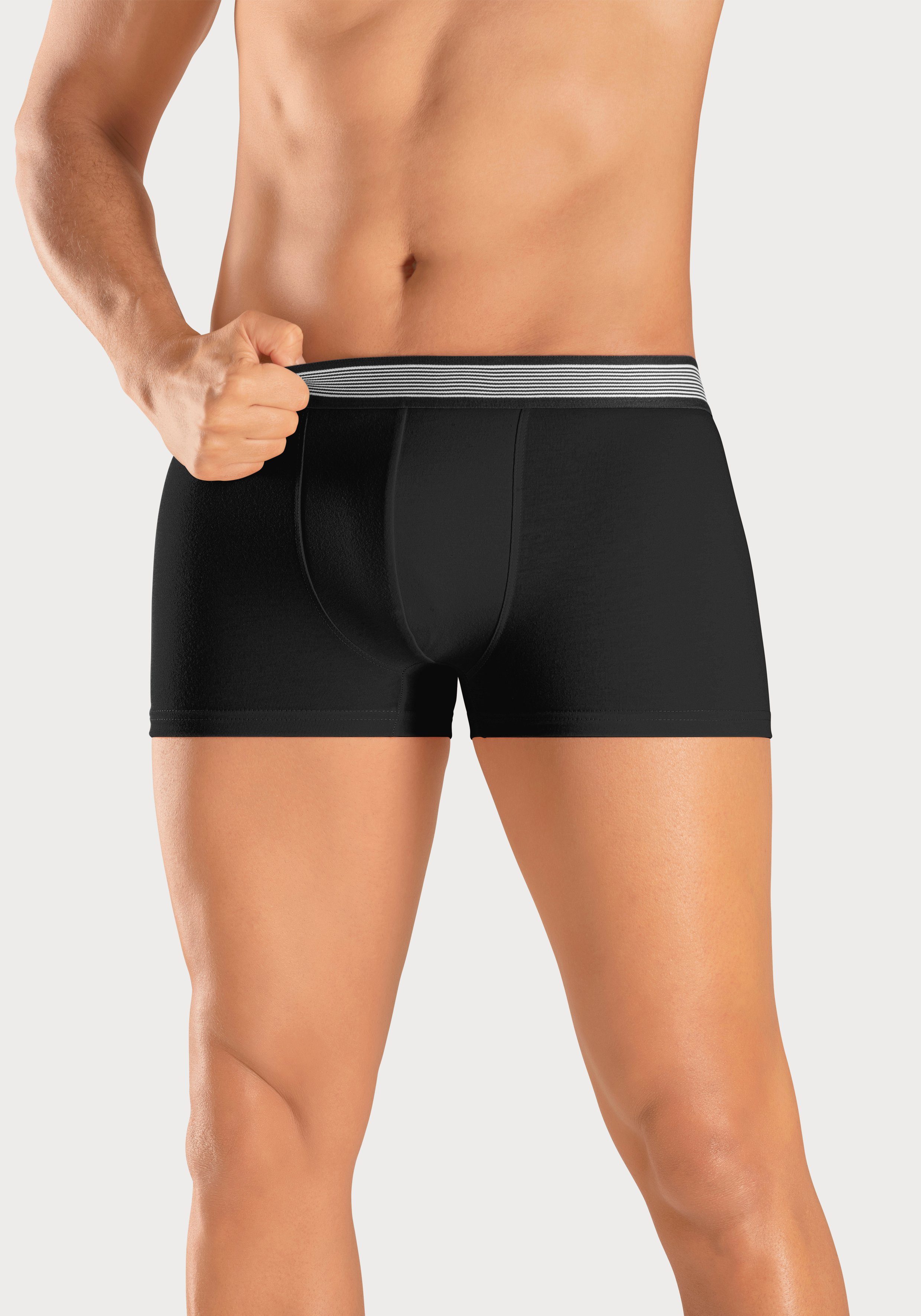 H.I.S Boxershort voor heren met gestreepte weefband (set, 4 stuks)
