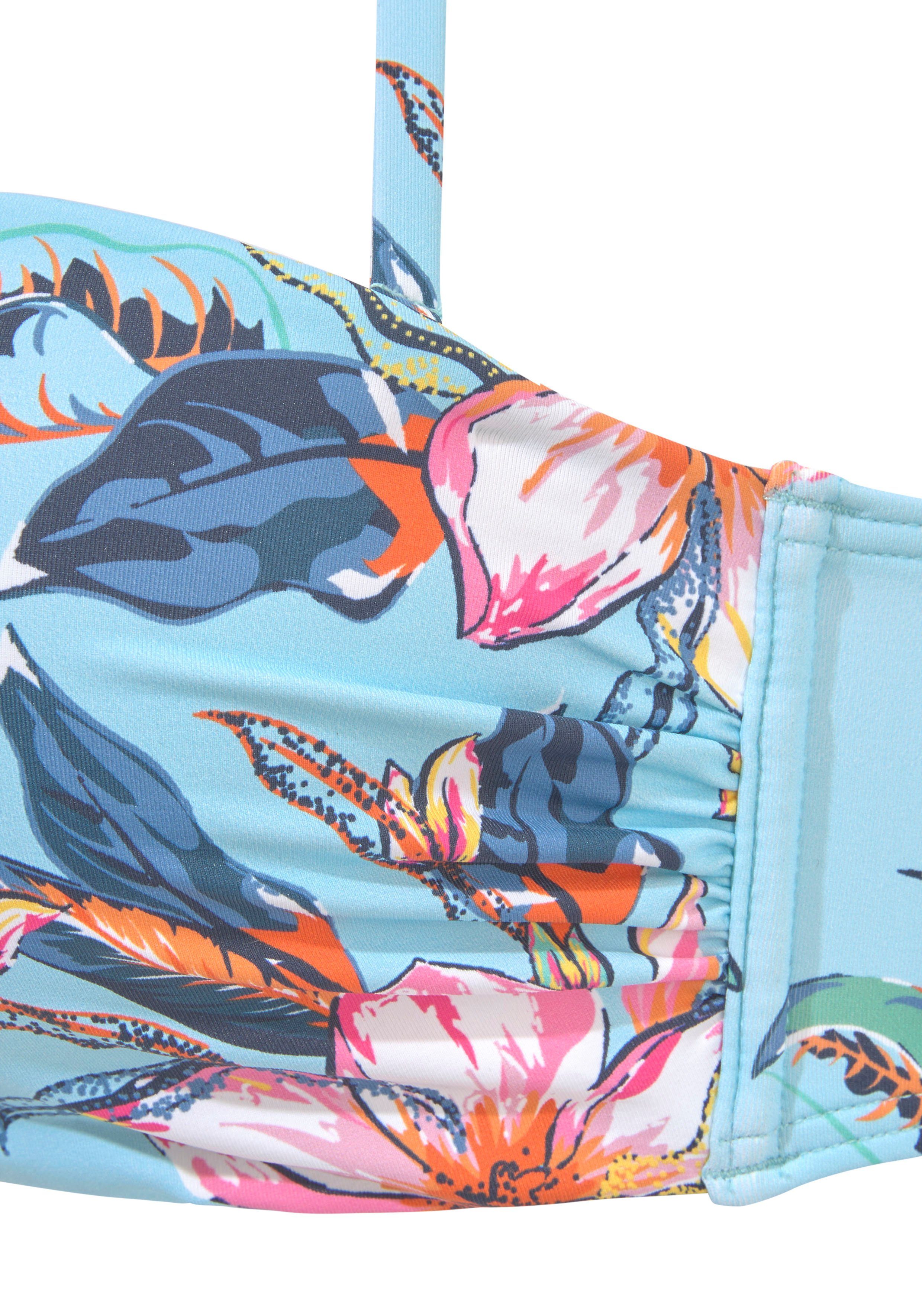 Lascana Beugelbikinitop in bandeaumodel MALIA met tropische print